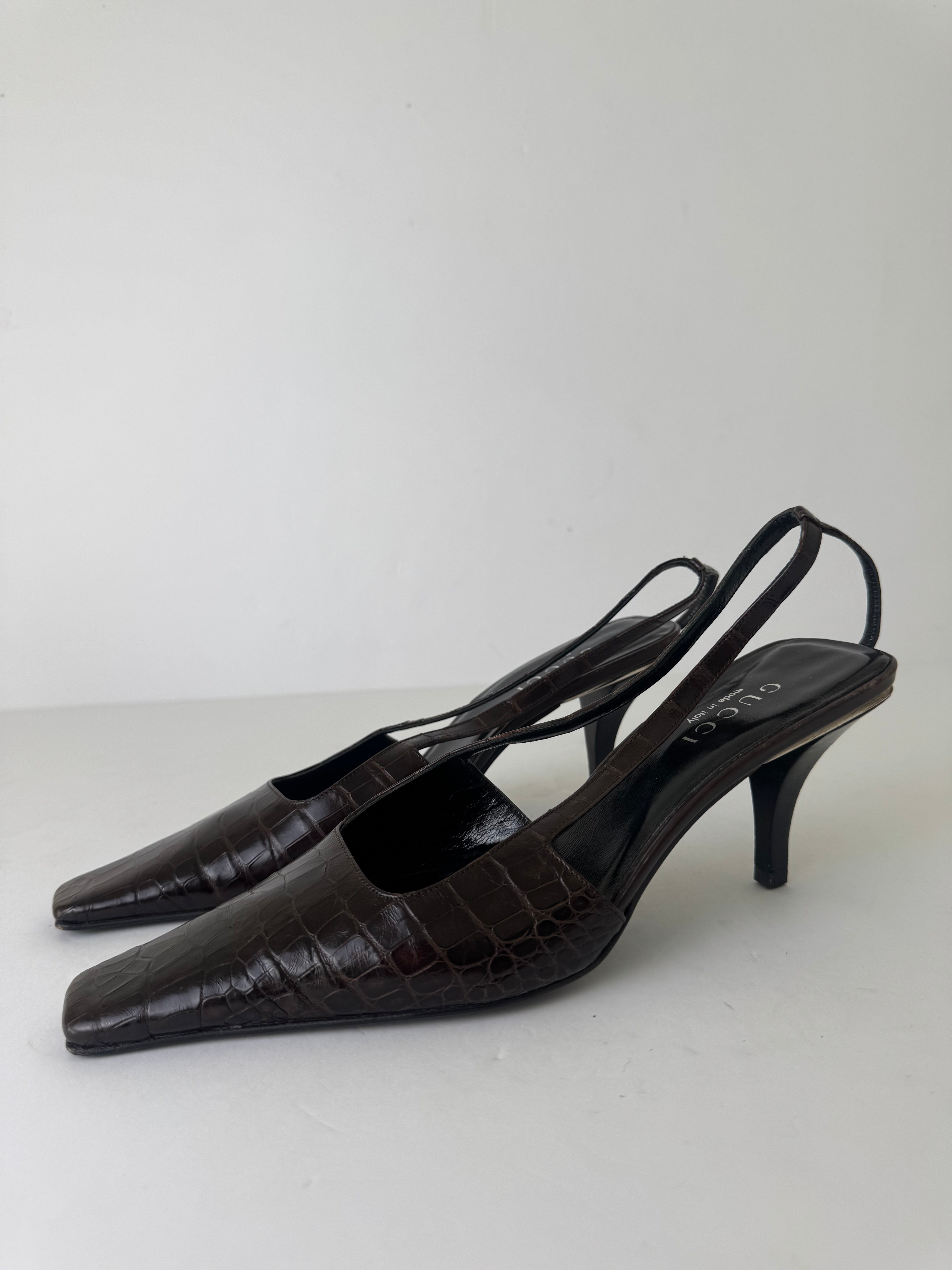 Gucci Croc Slingbacks 8.5