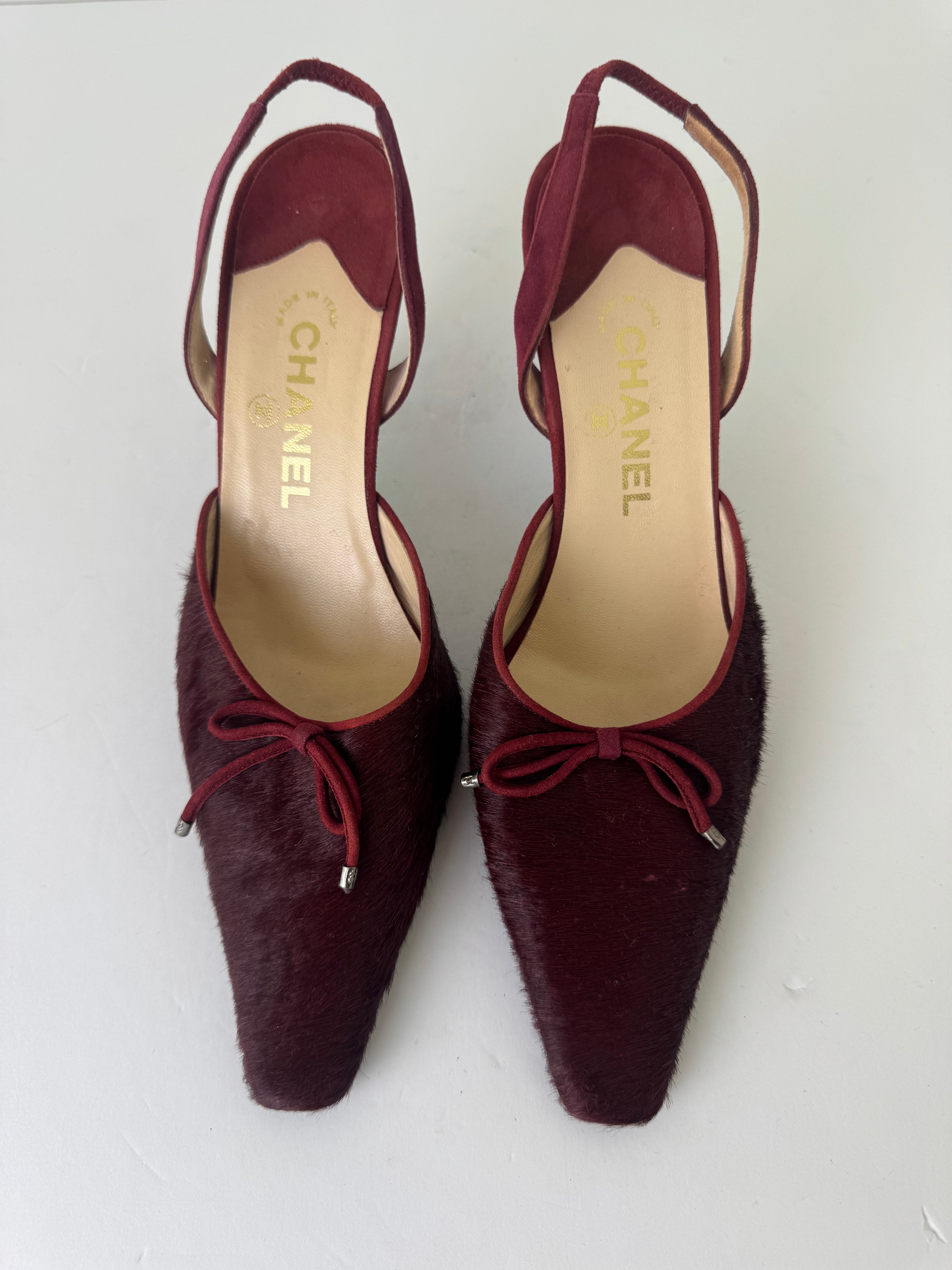 Chanel Pony Hair Slingbacks Rare 40