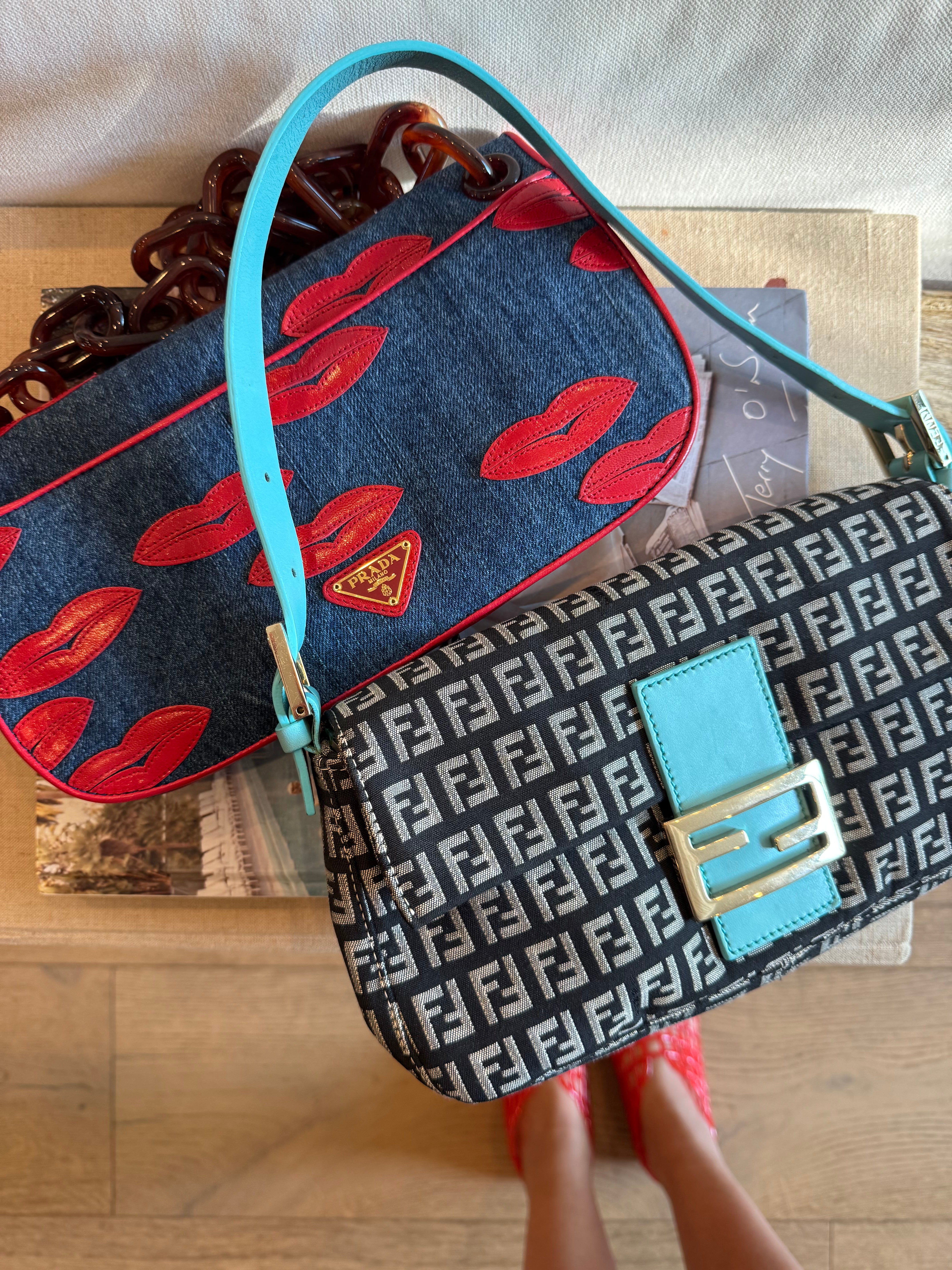 Prada Denim Lips Handbag