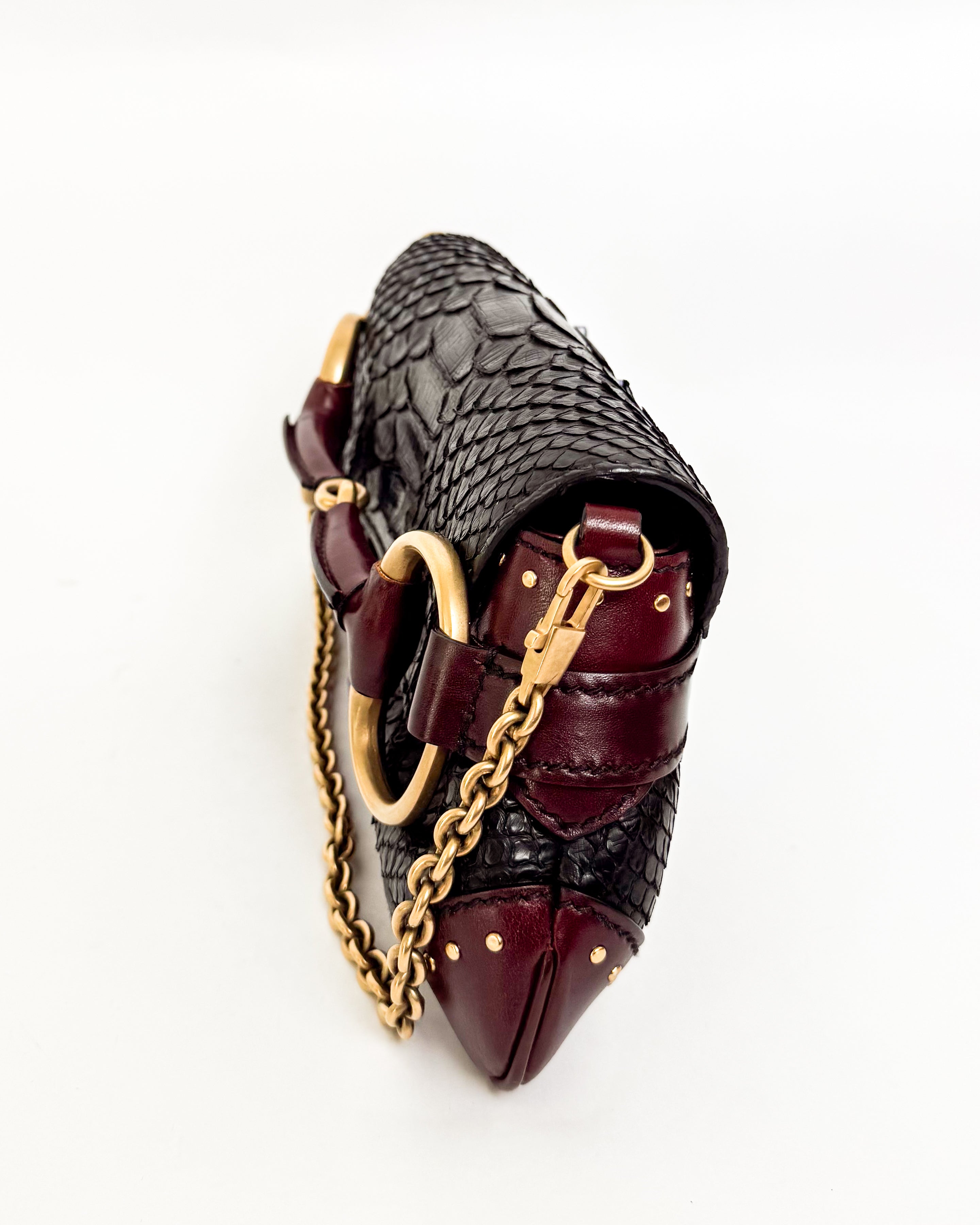 Gucci Python Horsebit Chain Shoulder Bag Rare