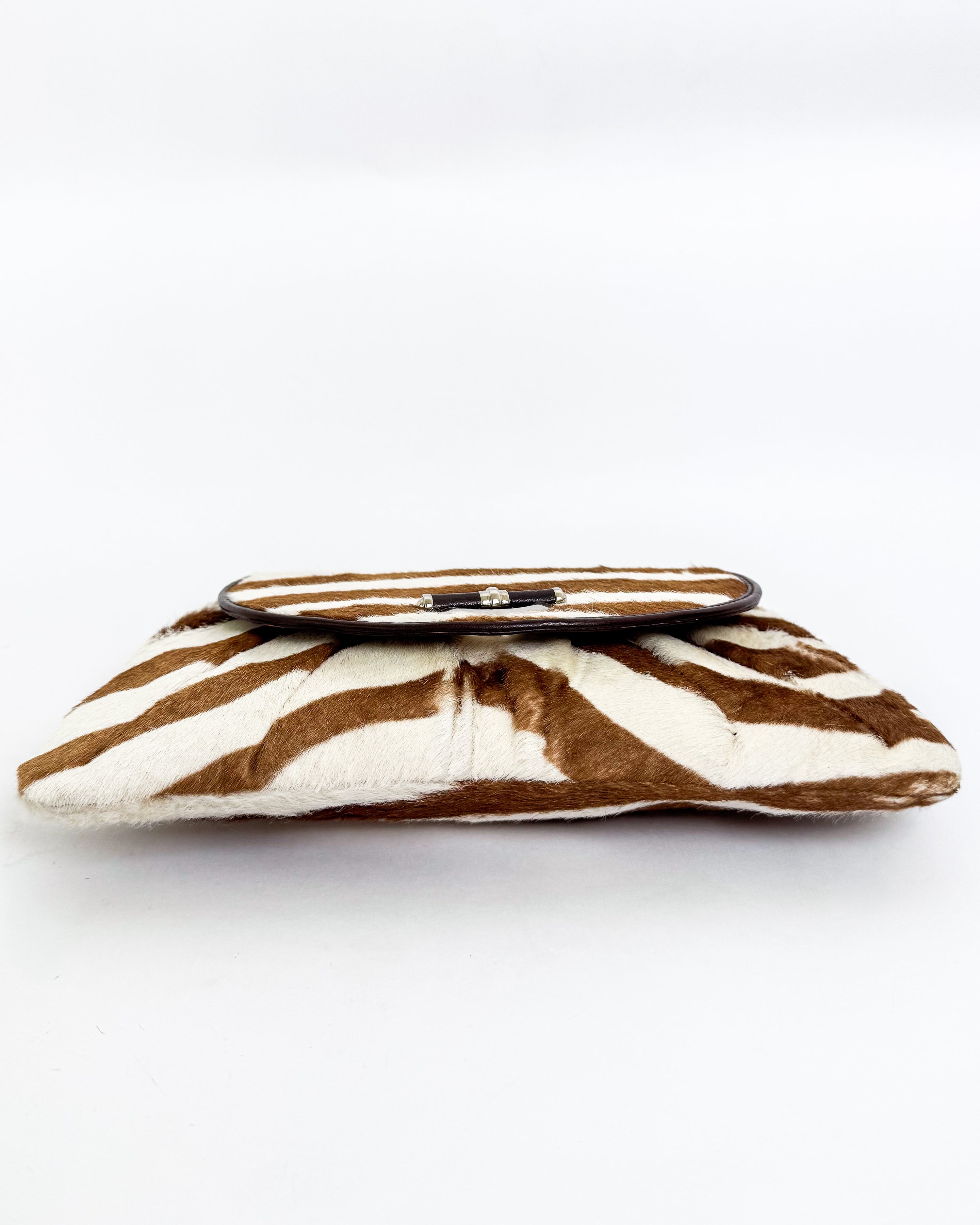 Christian Dior Zebra Print Calf Hair Clutch