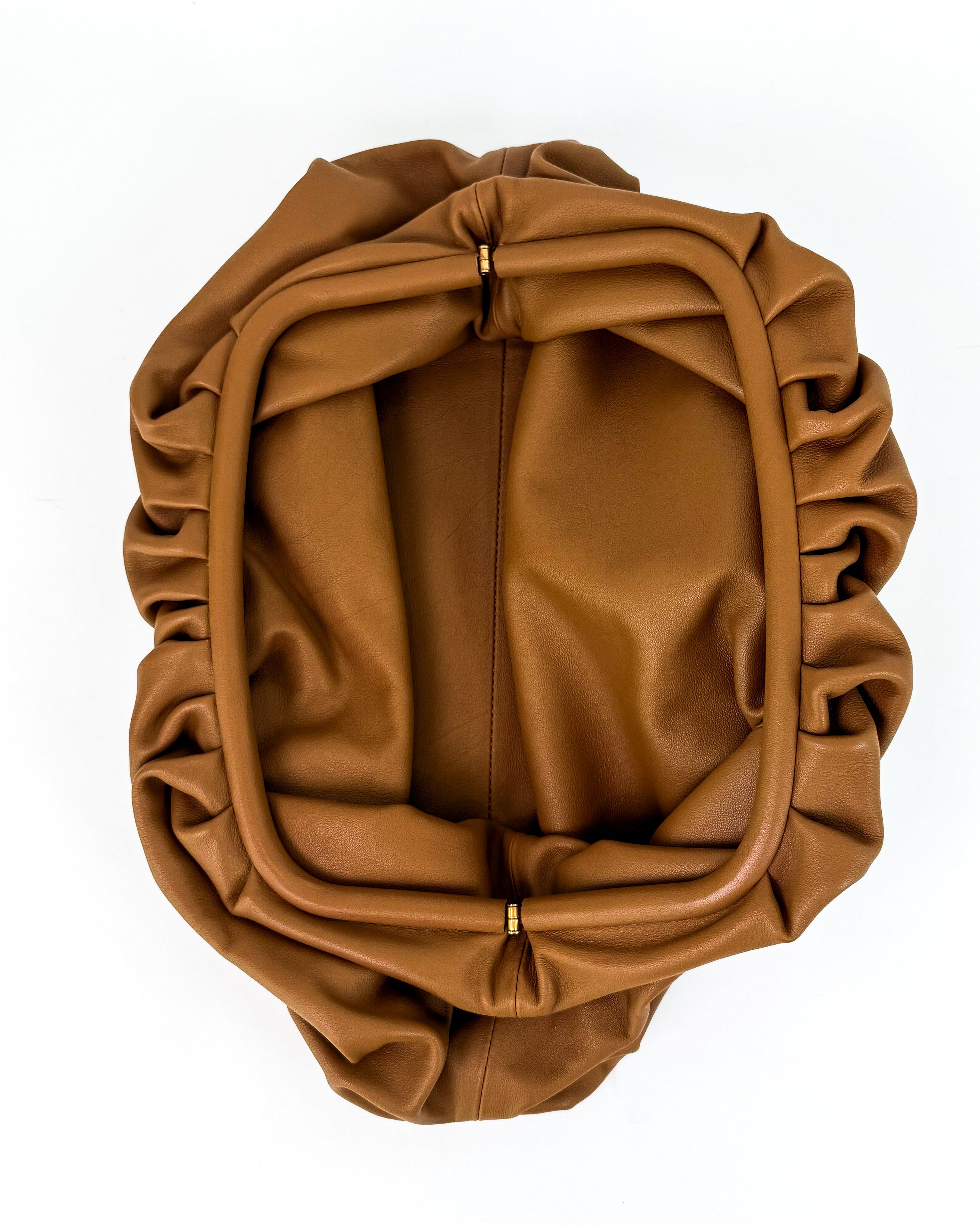 Bottega Veneta Brown Leather Oversized Pouch Bag Medium