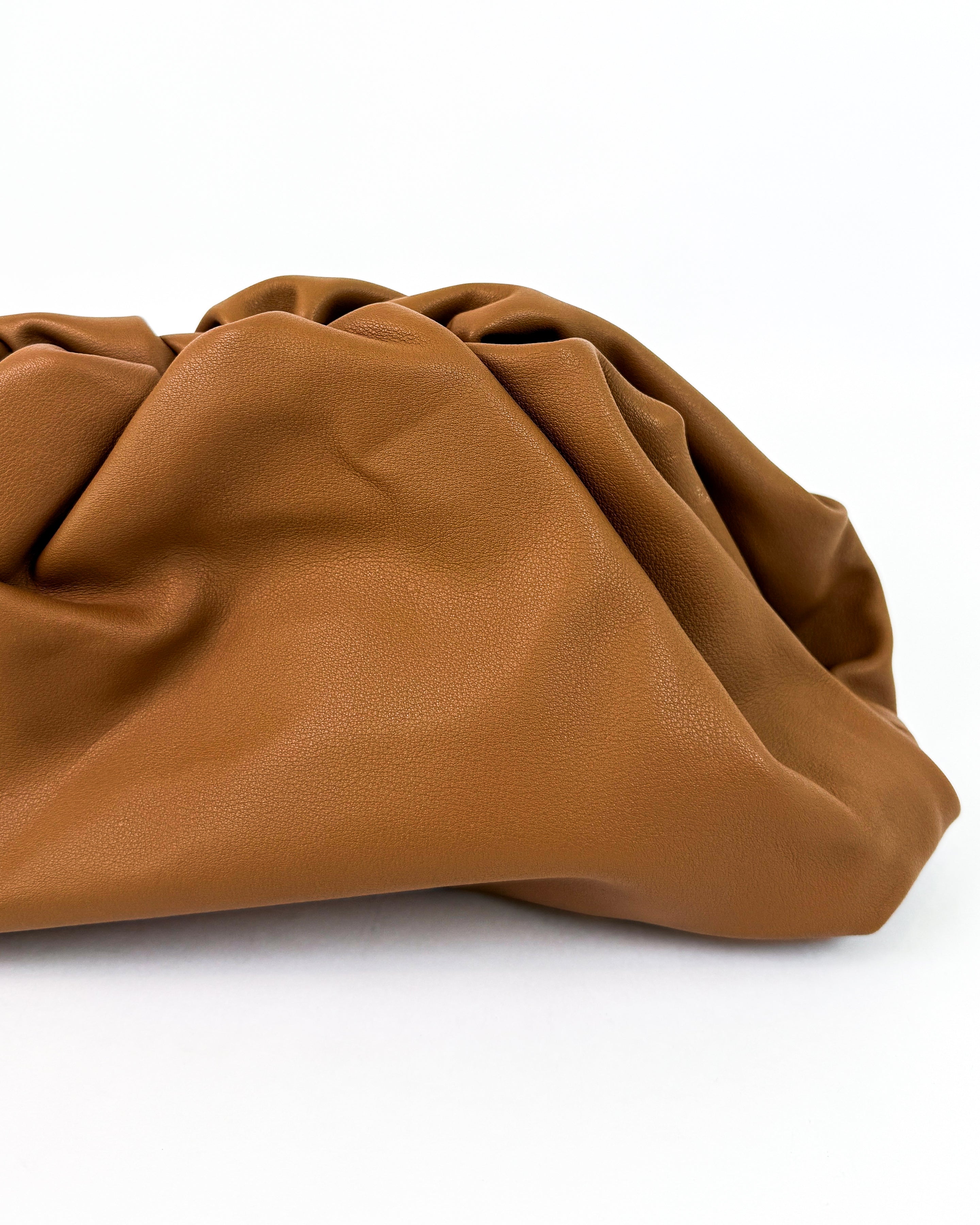 Bottega Veneta Brown Leather Oversized Pouch Bag Medium