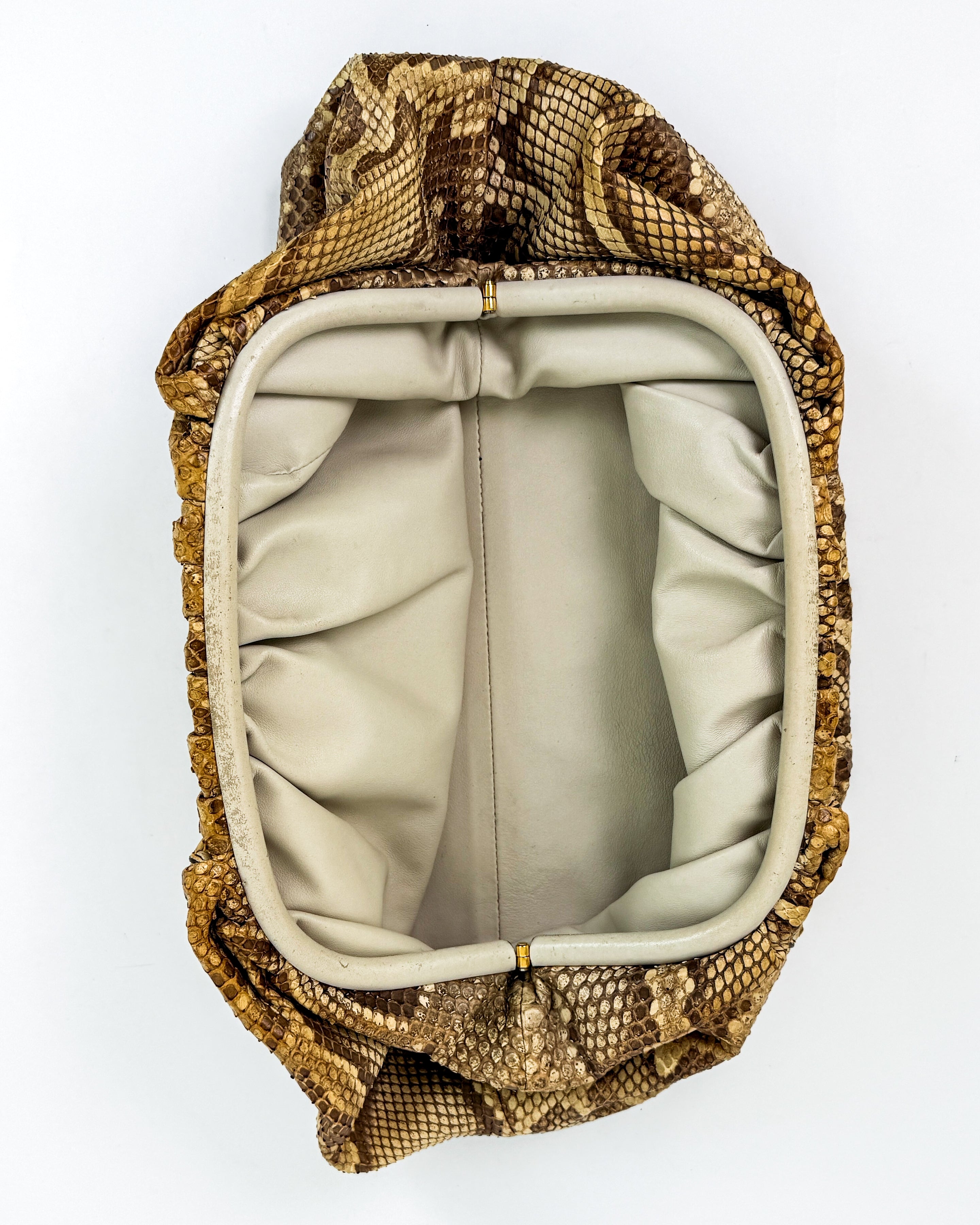 Bottega Veneta Python-Embossed Pouch Medium Rare