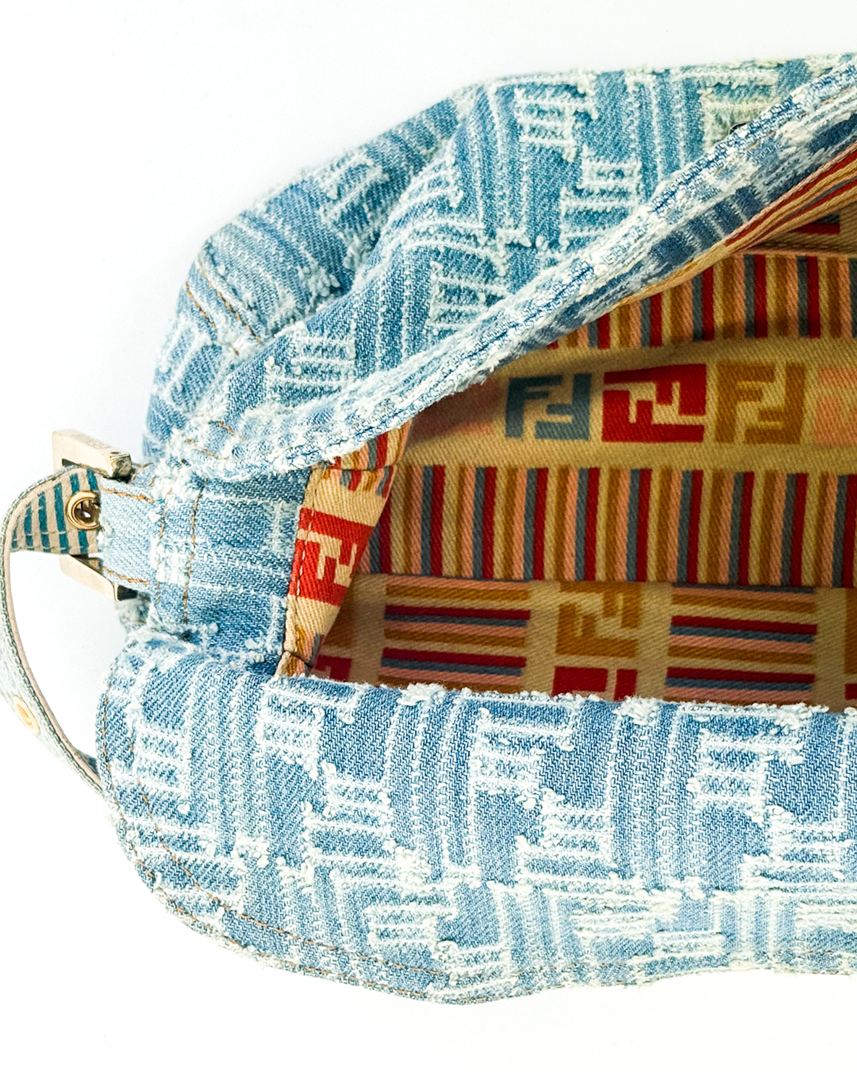 Fendi Denim Canvas Shoulder Bag