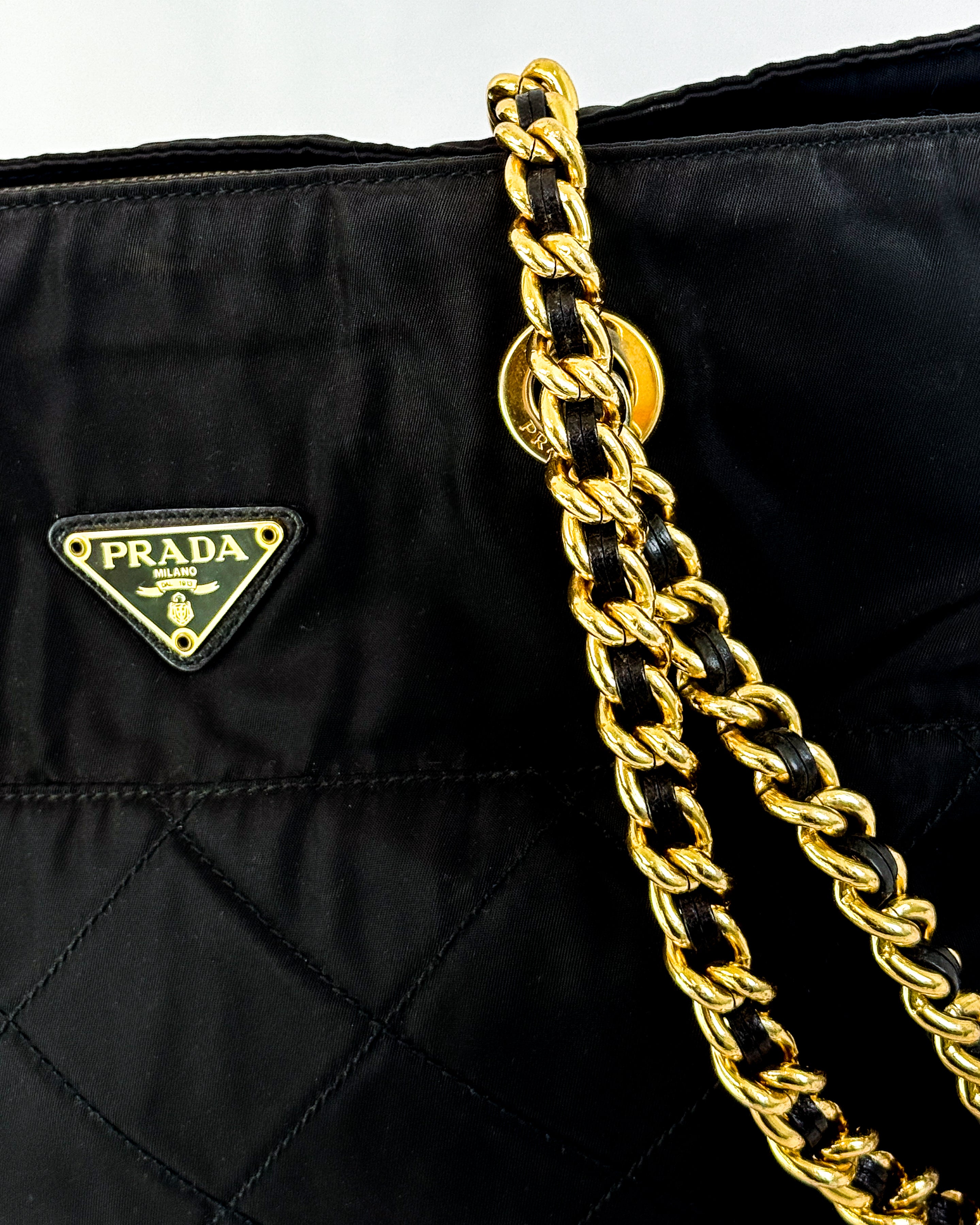 Prada Quilted Nylon Chain Shoulder Bag