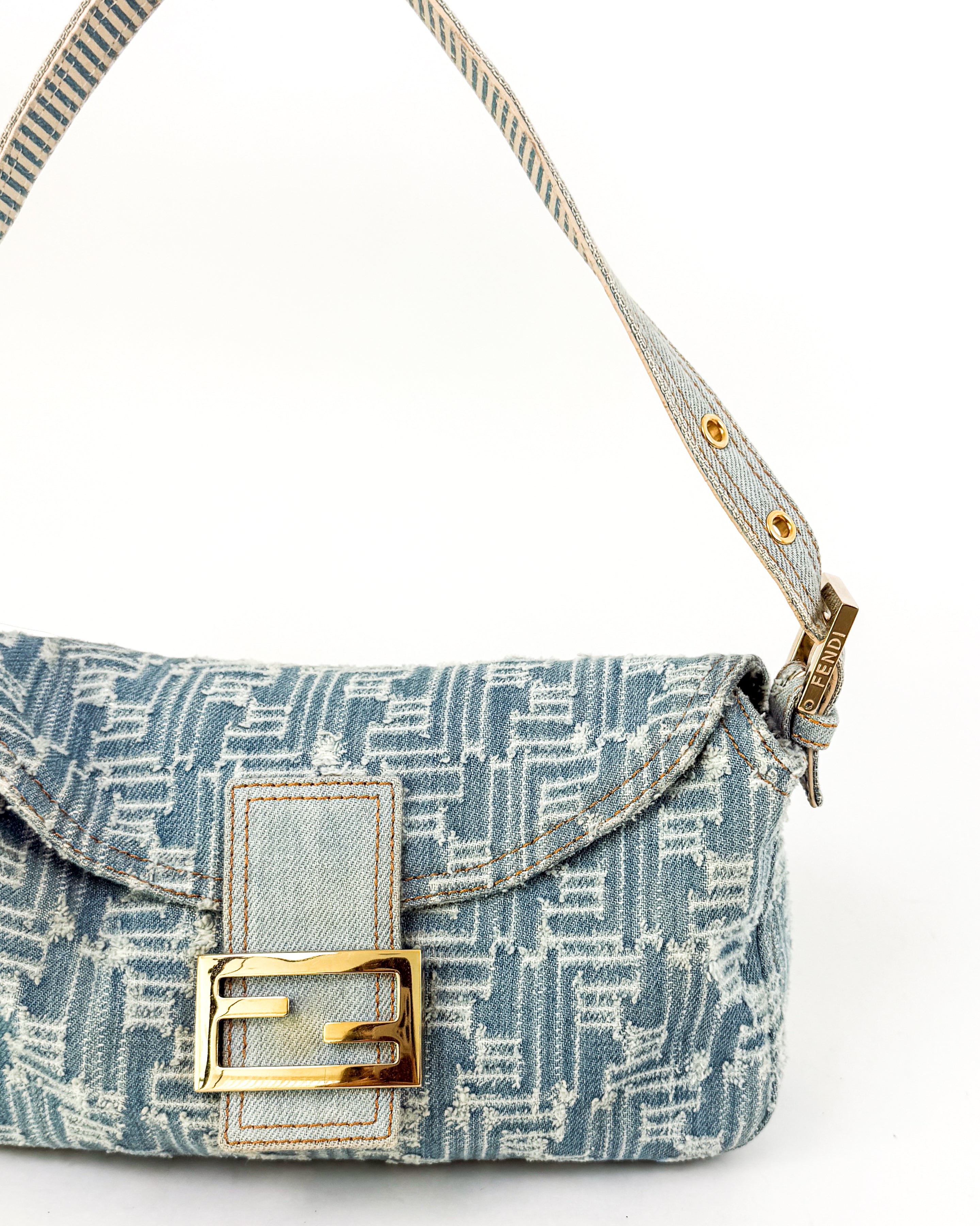 Fendi Denim Canvas Shoulder Bag