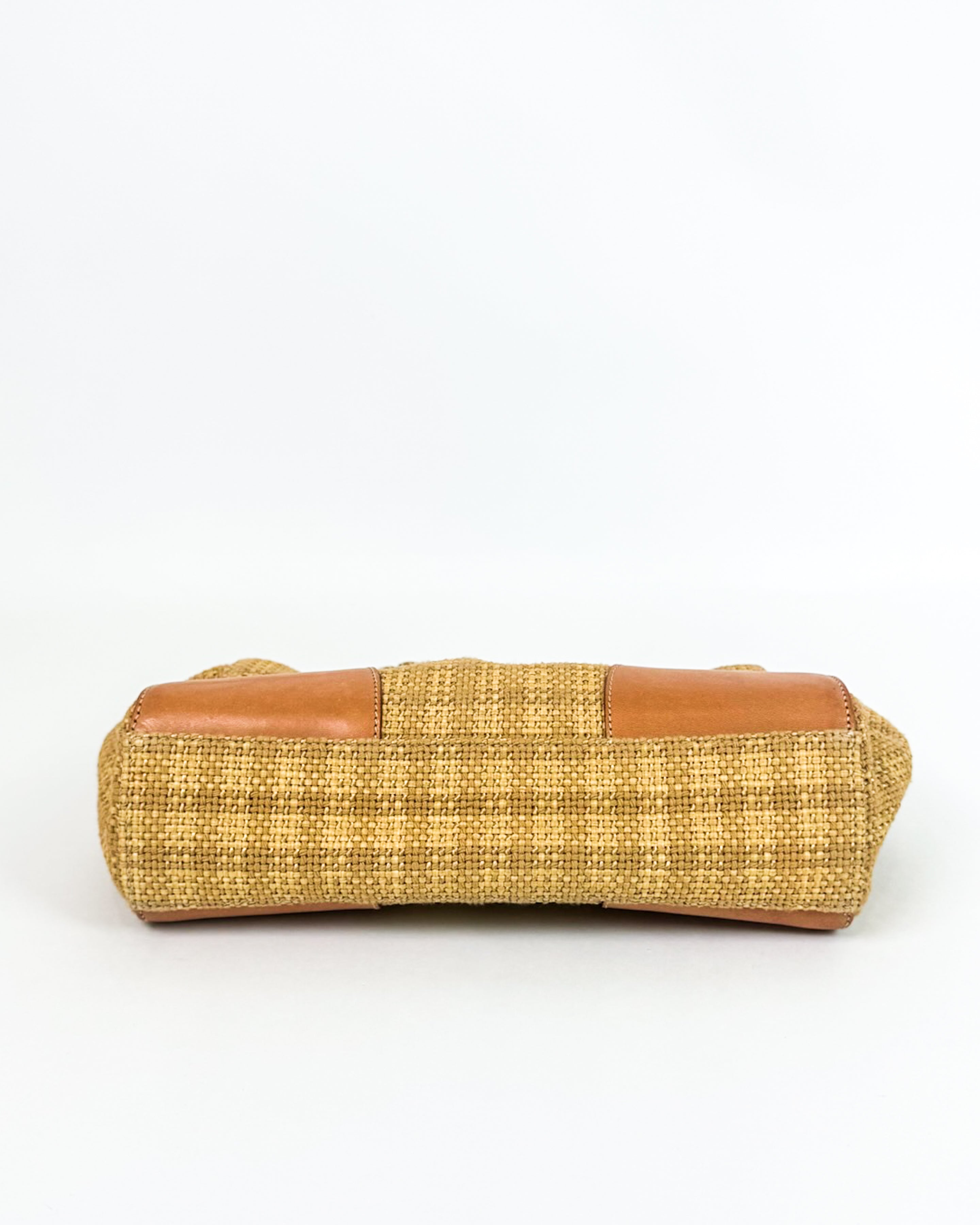 Prada Tweed Chain Link Shoulder Bag