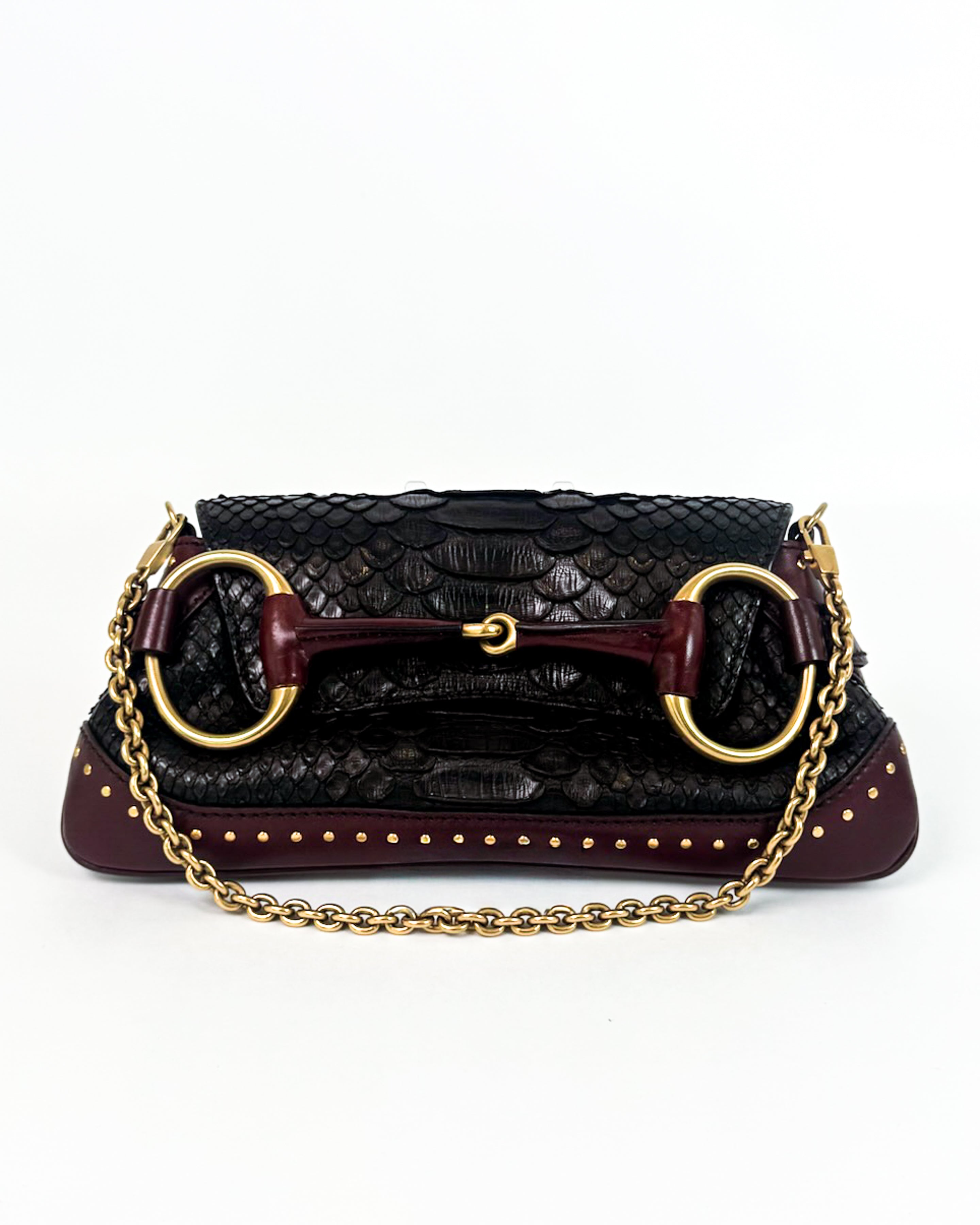 Gucci Python Horsebit Chain Shoulder Bag Rare