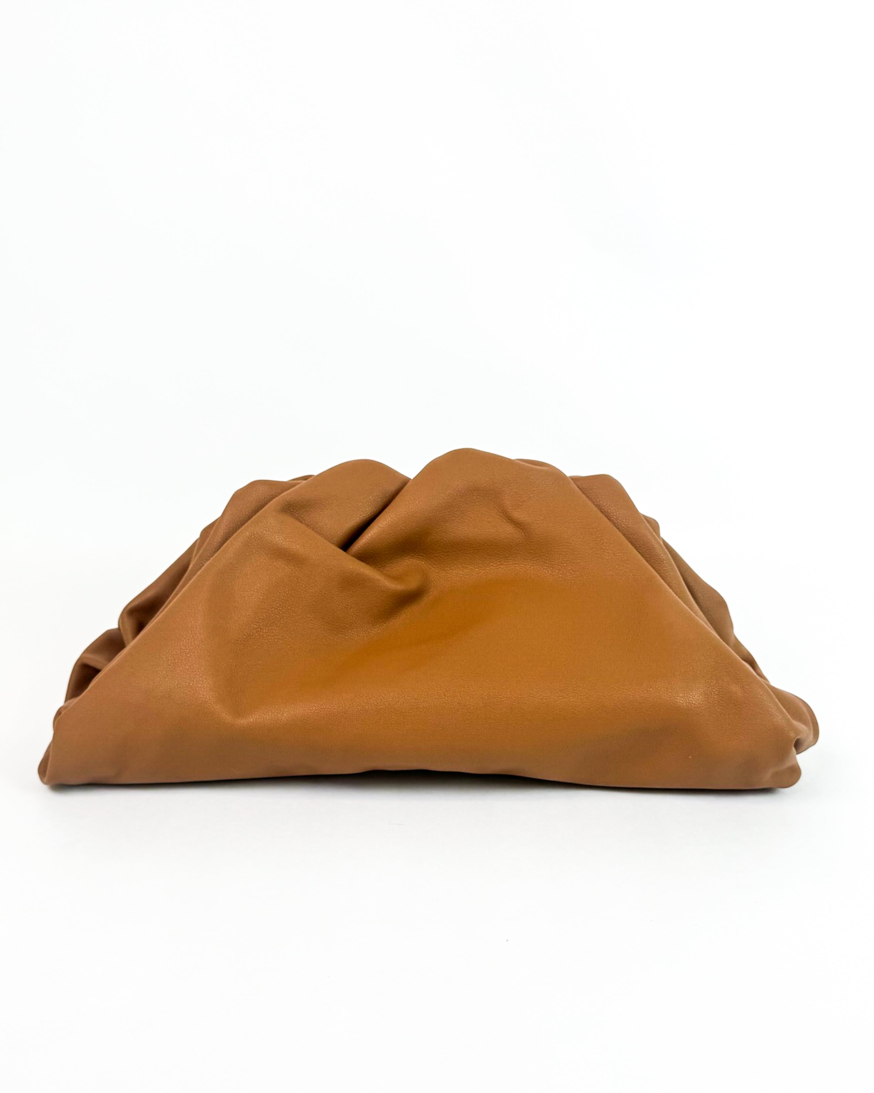 Bottega Veneta Brown Leather Oversized Pouch Bag Medium