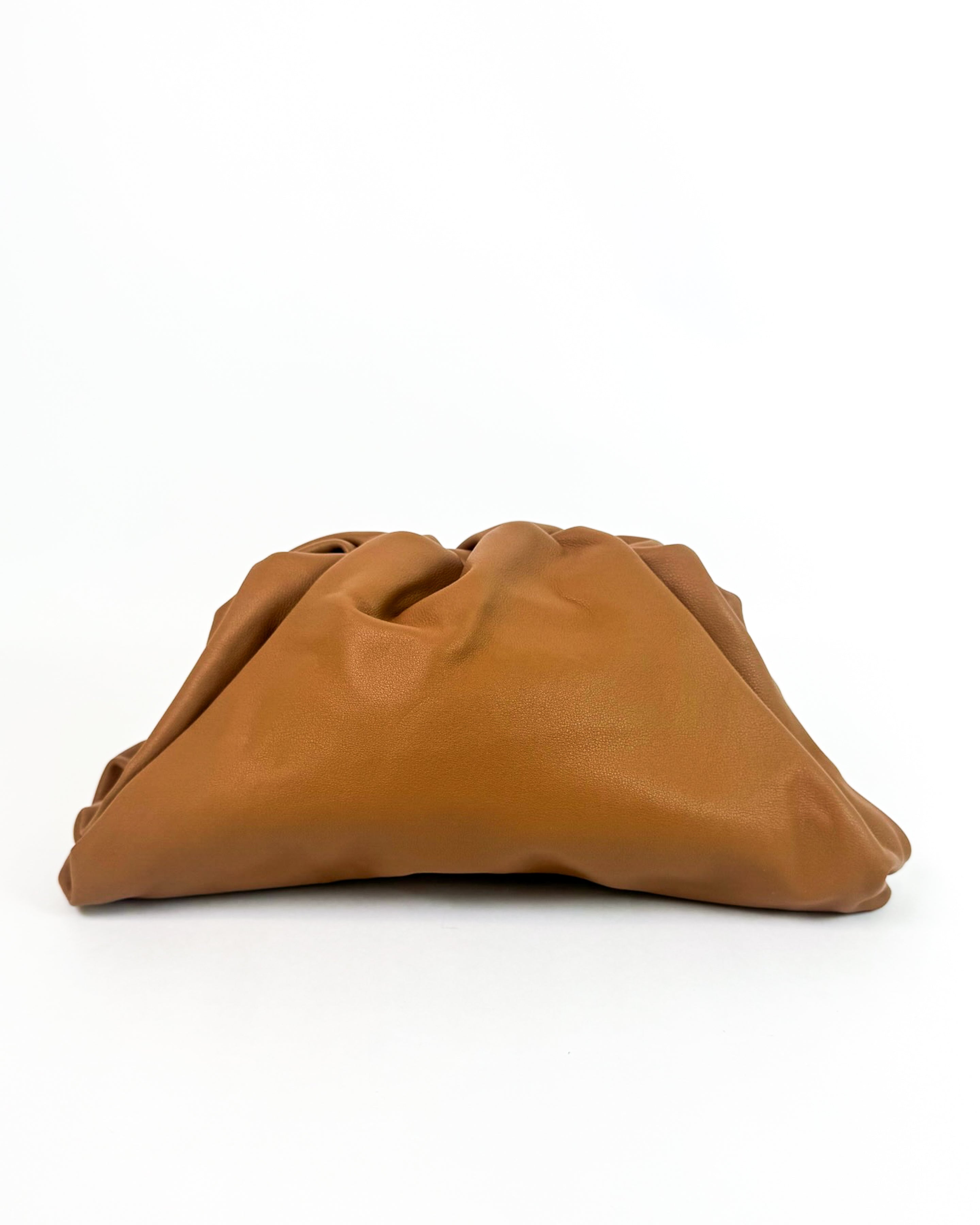 Bottega Veneta Brown Leather Oversized Pouch Bag Medium