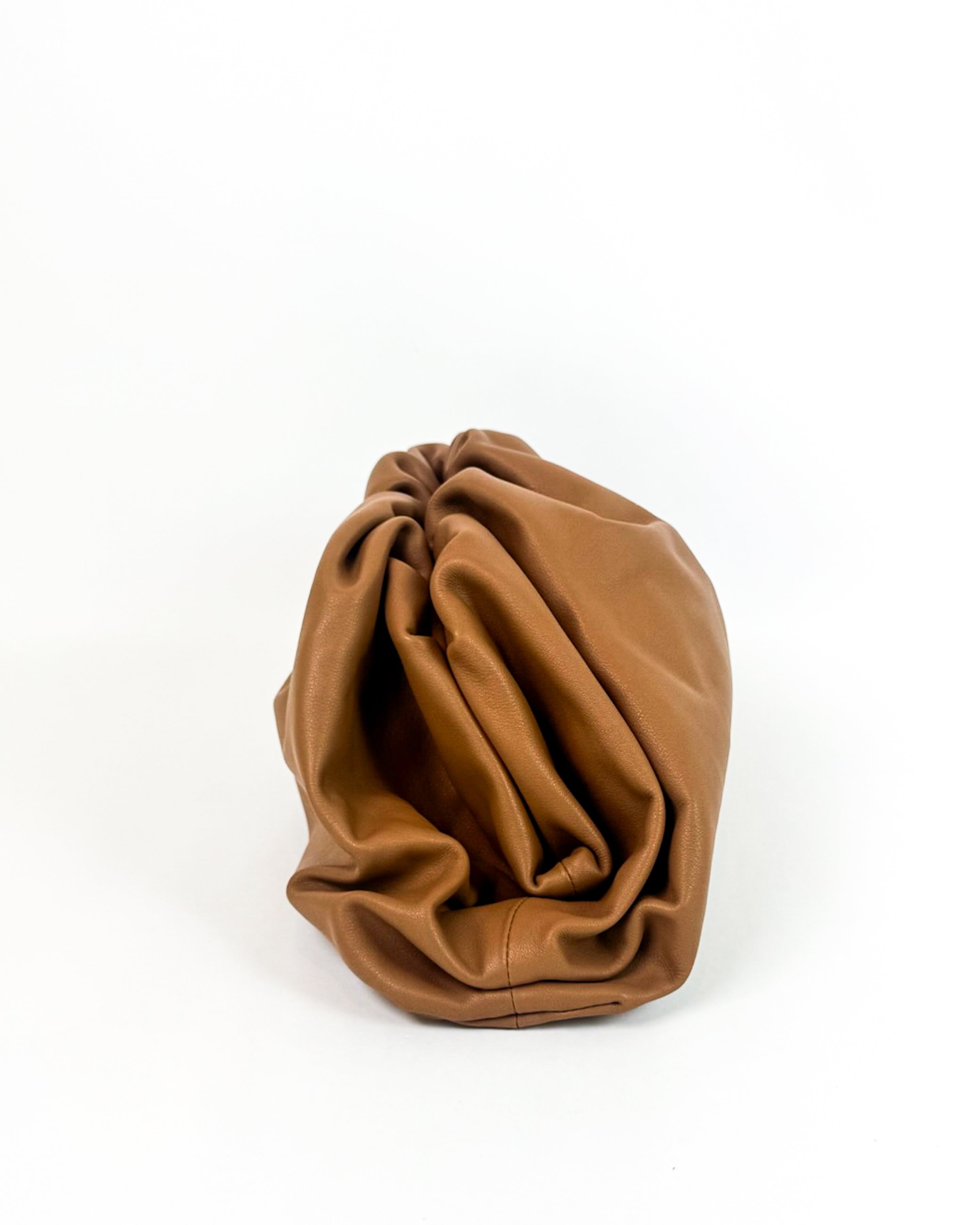 Bottega Veneta Brown Leather Oversized Pouch Bag Medium