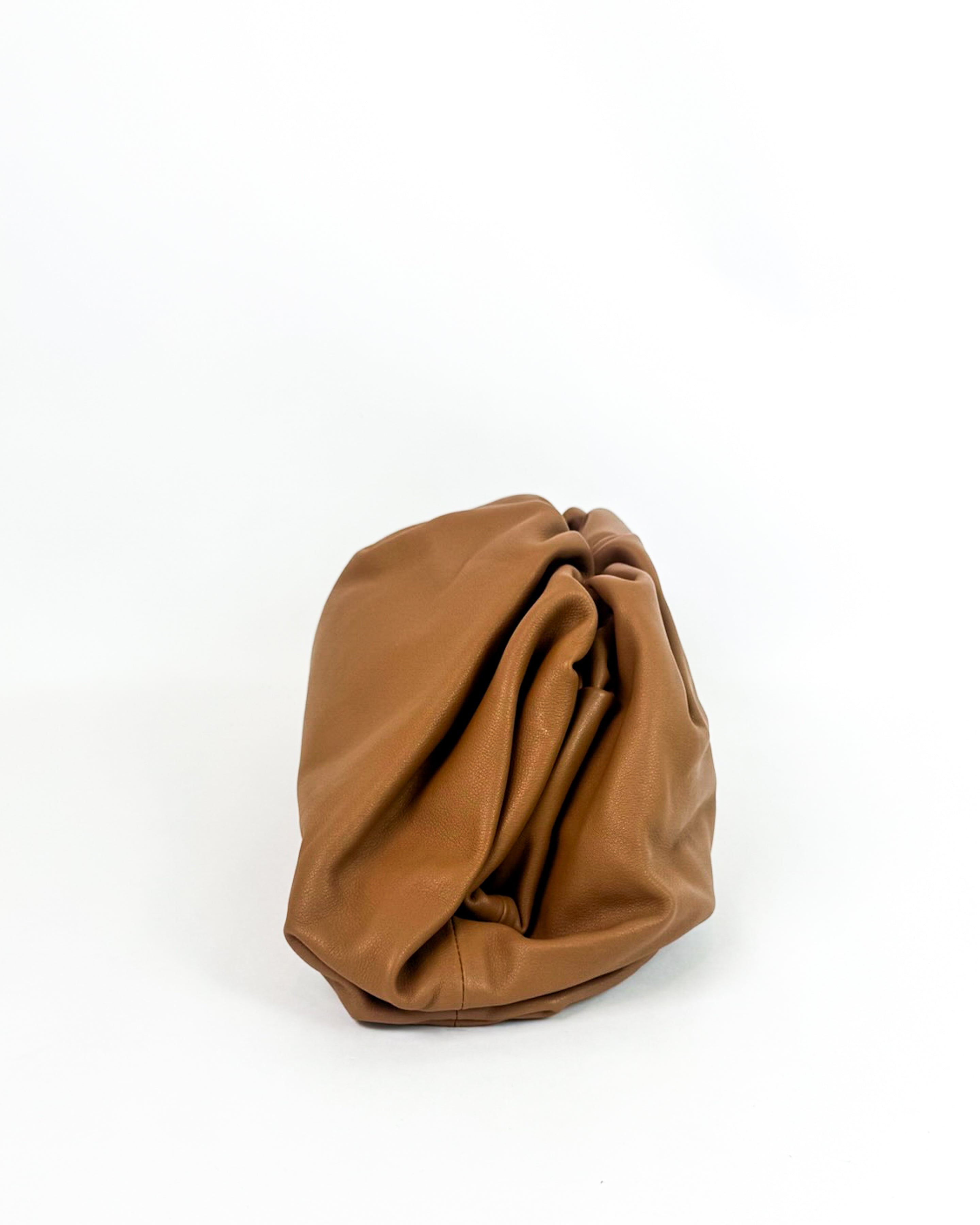 Bottega Veneta Brown Leather Oversized Pouch Bag Medium