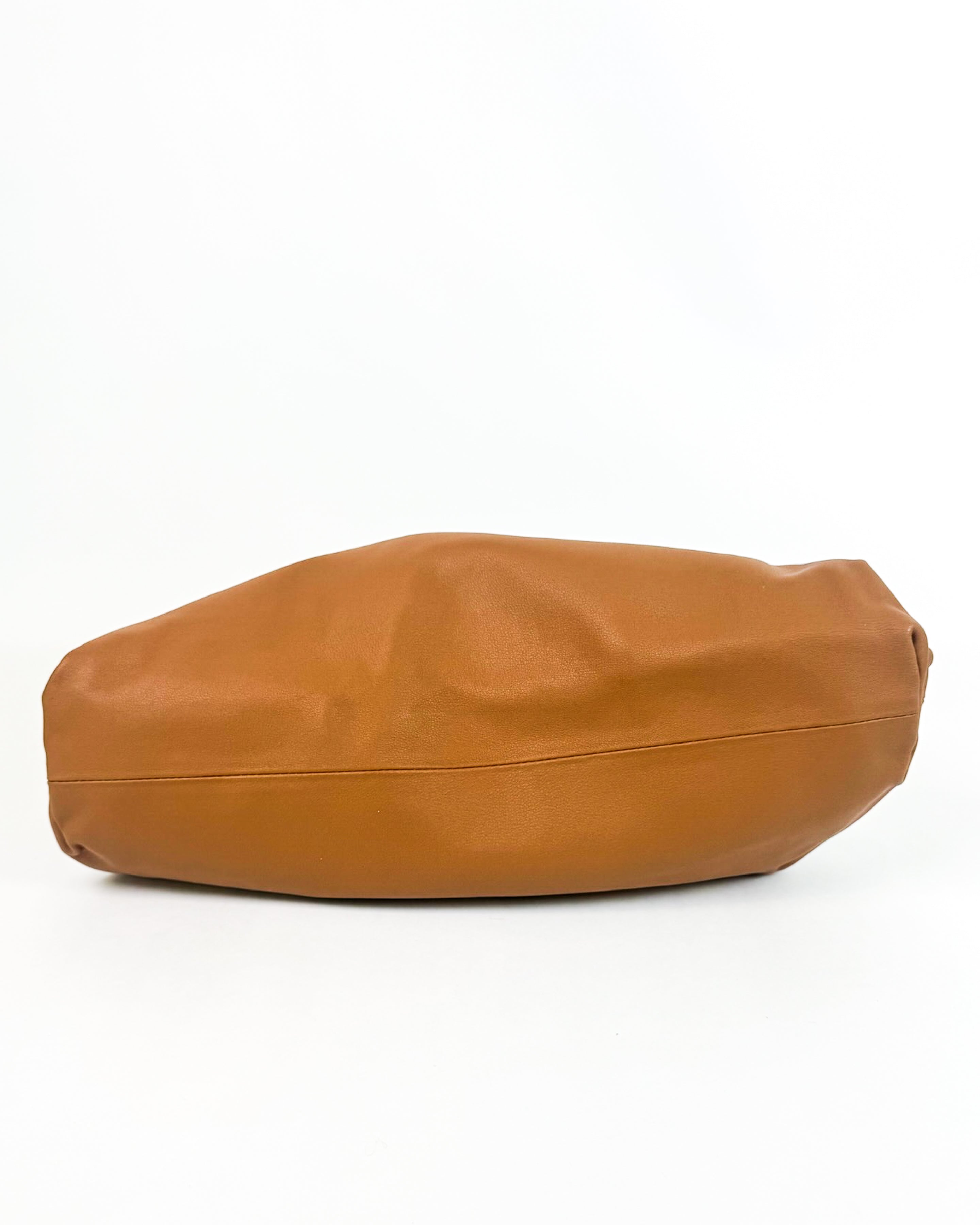 Bottega Veneta Brown Leather Oversized Pouch Bag Medium