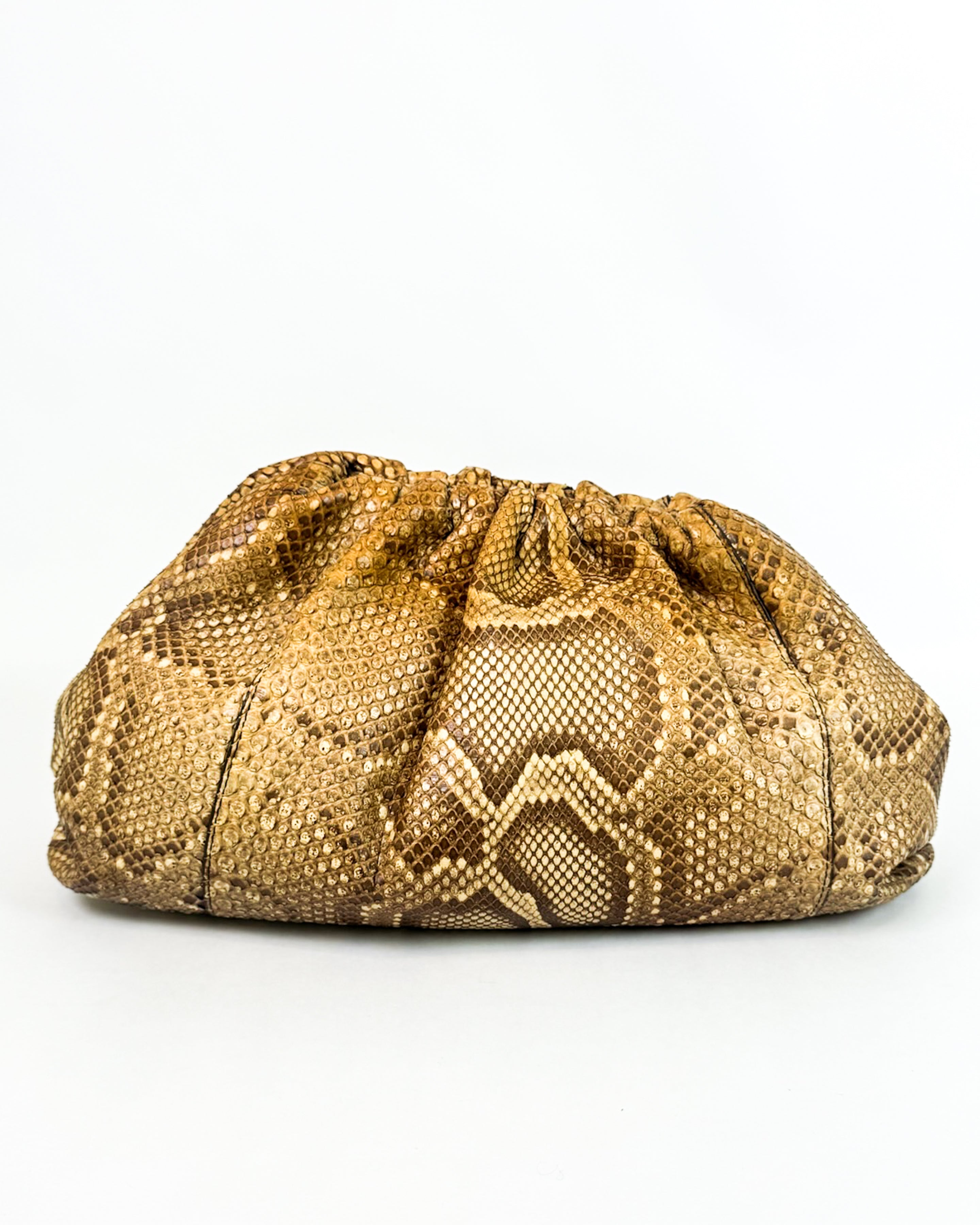 Bottega Veneta Python-Embossed Pouch Medium Rare