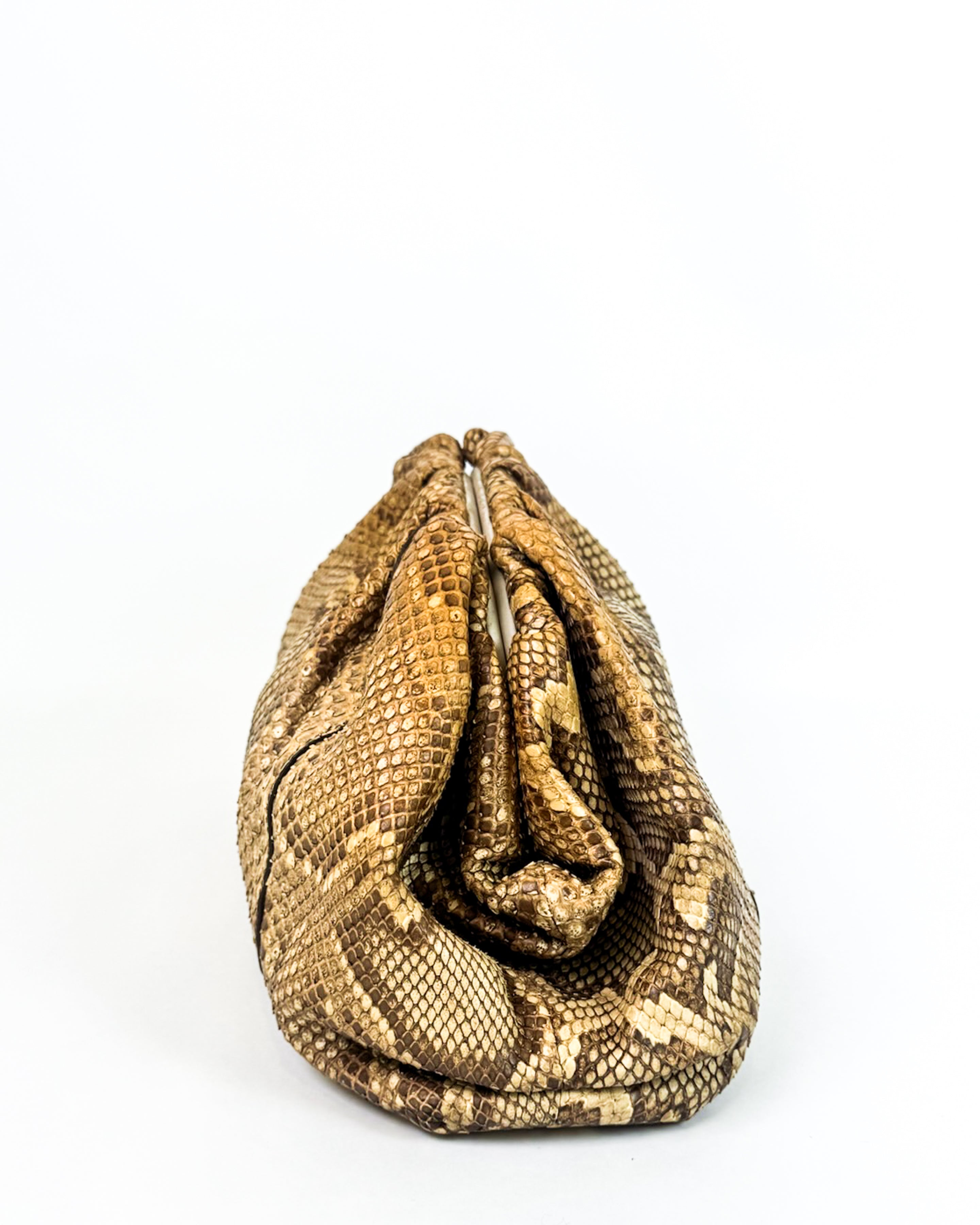 ボッテガ ポーチ パイソン ベージュ Bottega Veneta Python Pouch Medium Rare