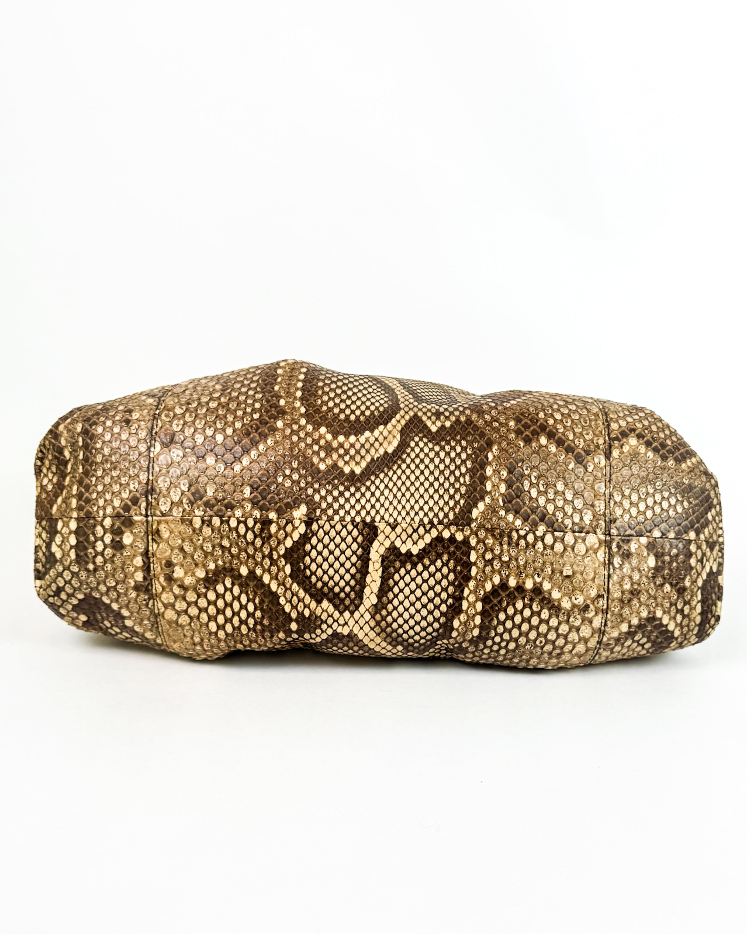 Bottega Veneta Python-Embossed Pouch Medium Rare