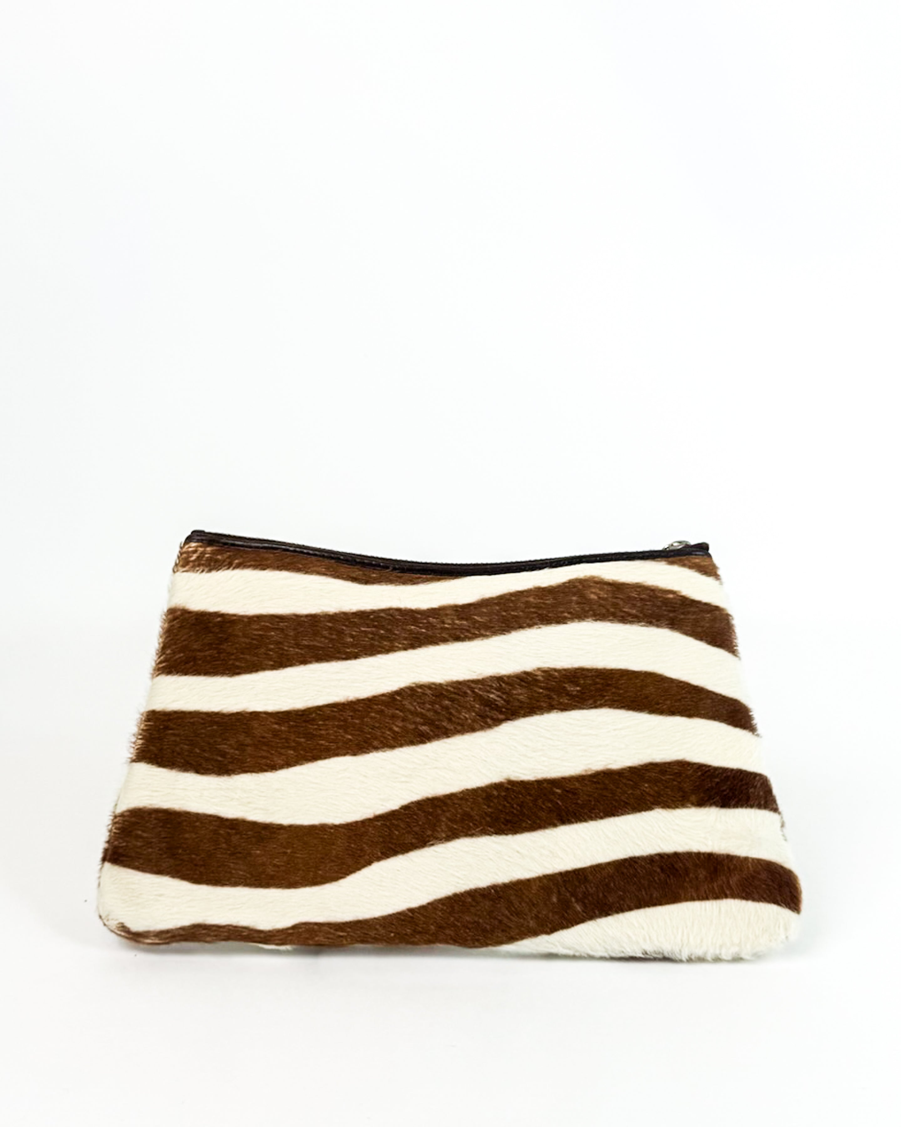 Christian Dior Zebra Print Calf Hair Clutch