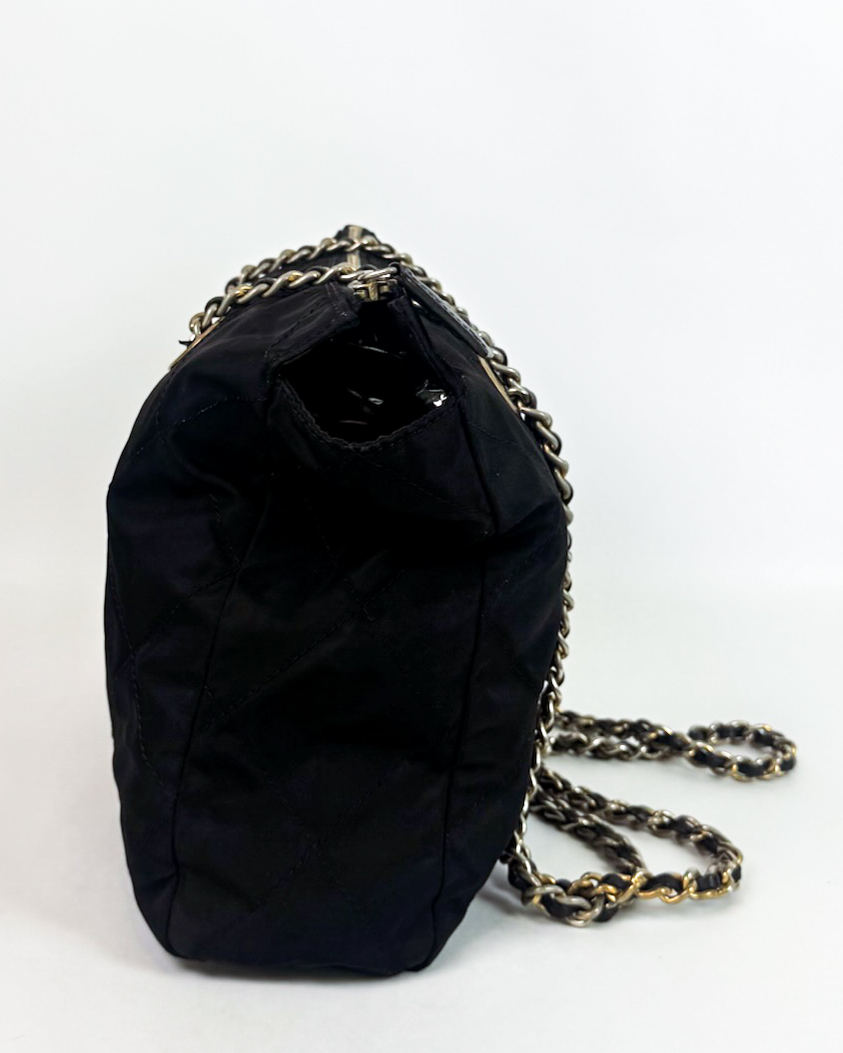 Prada Black Quilted Nylon Chain Bag