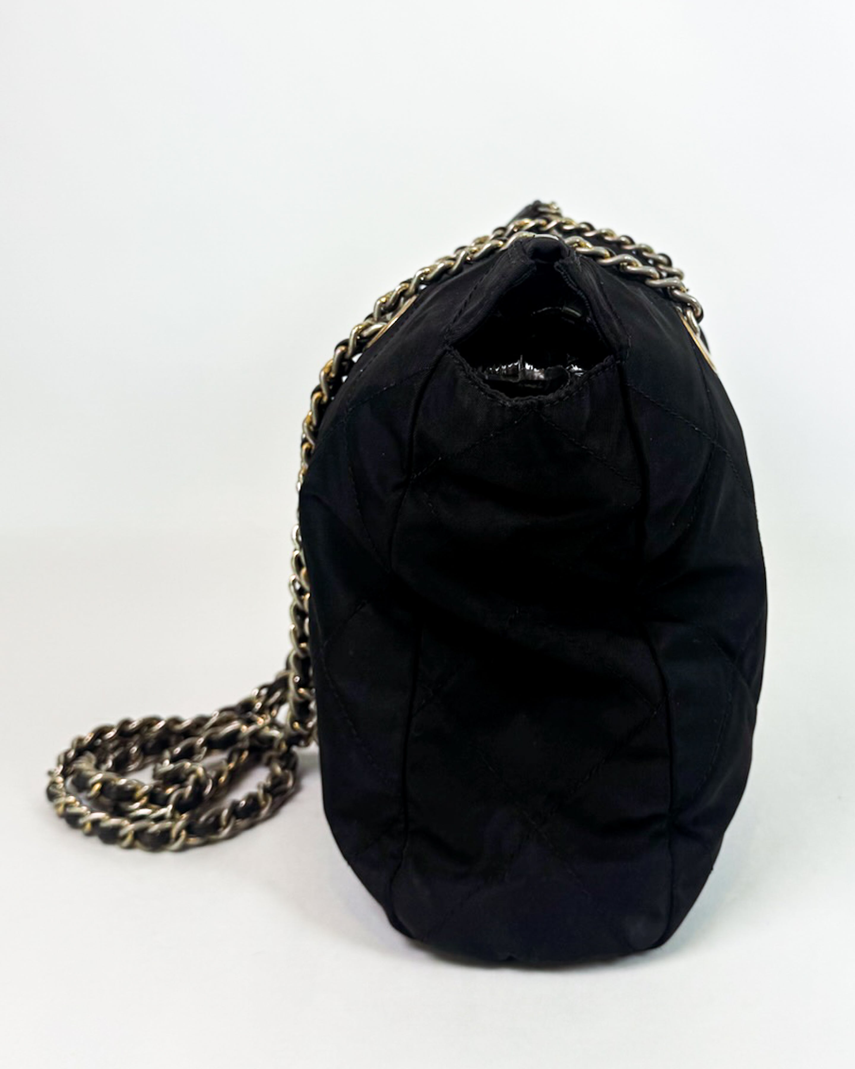 Prada Black Quilted Nylon Chain Bag