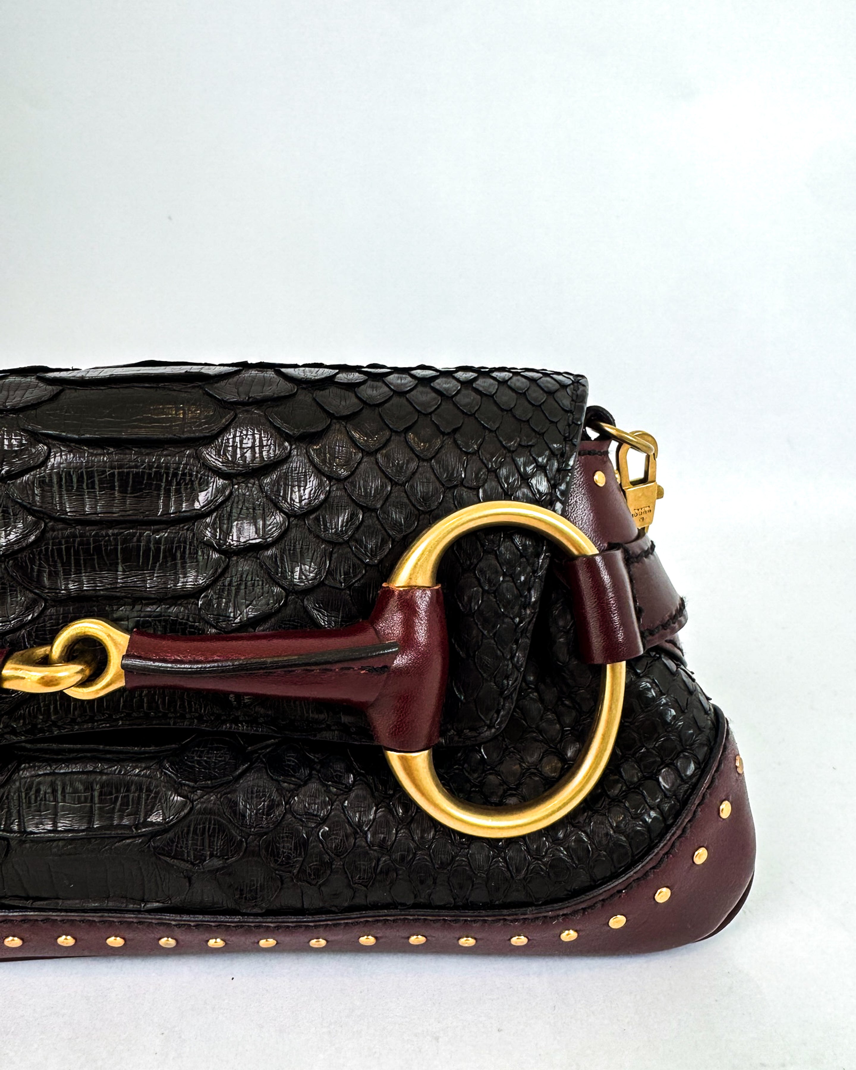 Gucci Python Horsebit Chain Shoulder Bag Rare