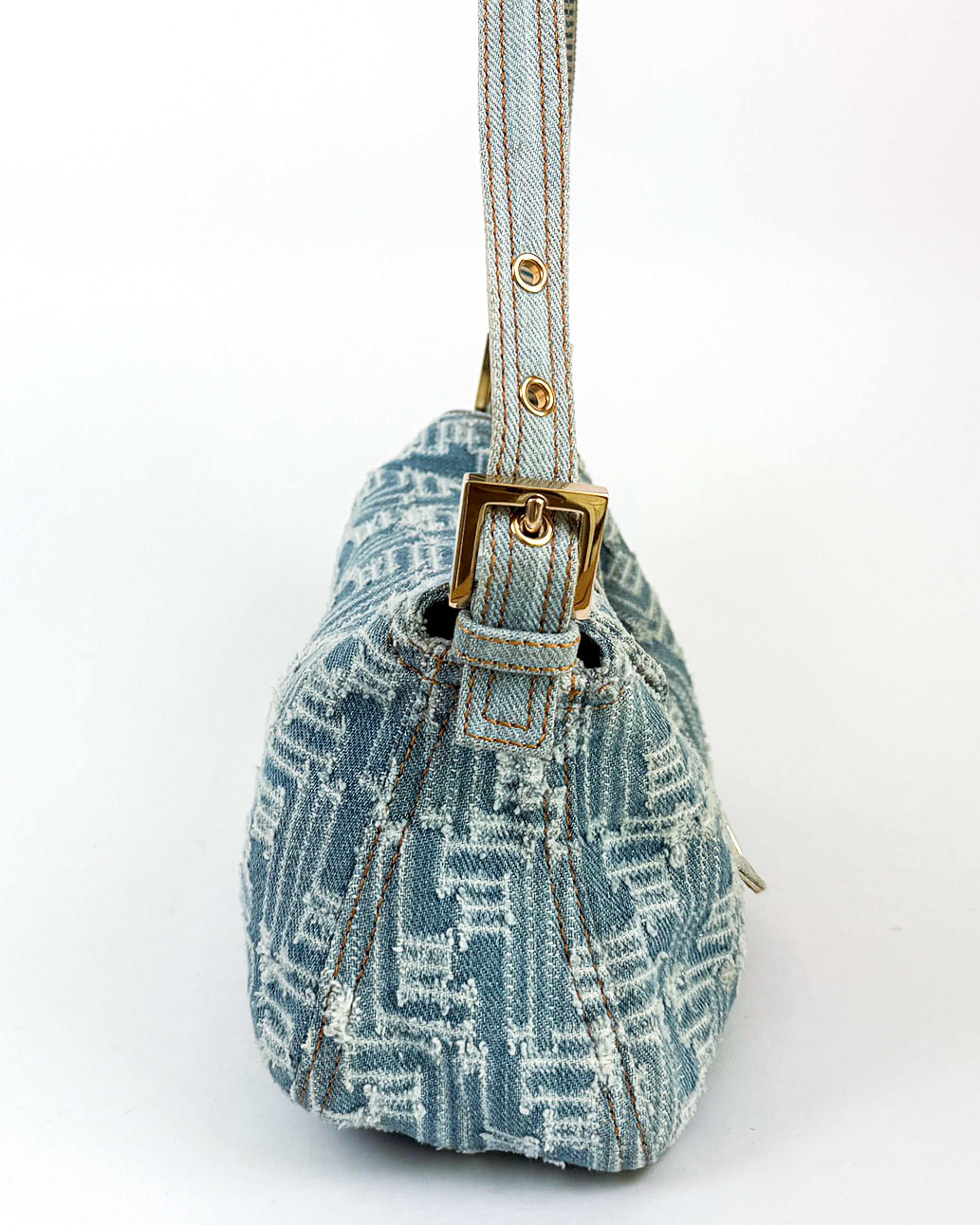 Fendi Denim Canvas Shoulder Bag