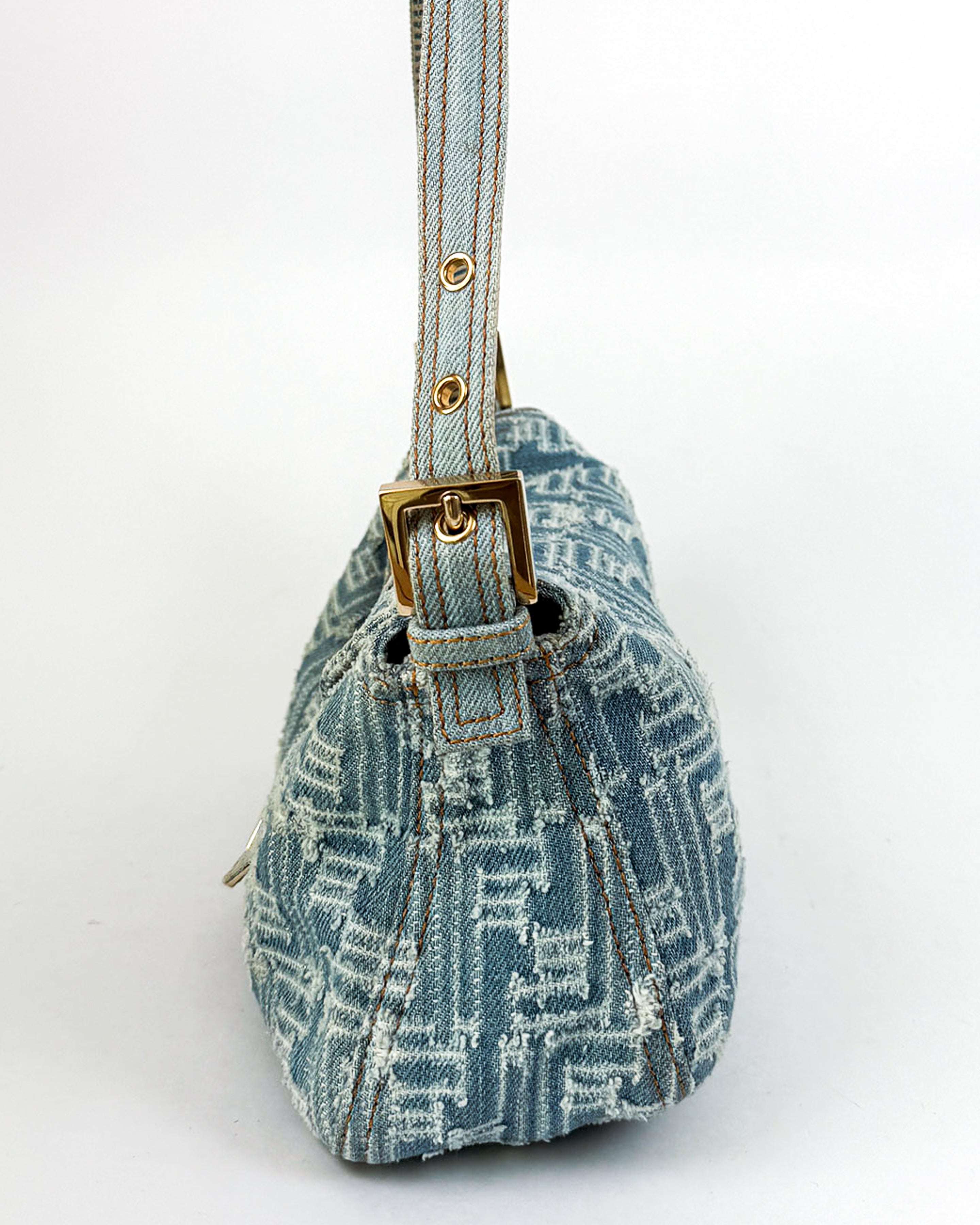 Fendi Denim Canvas Shoulder Bag