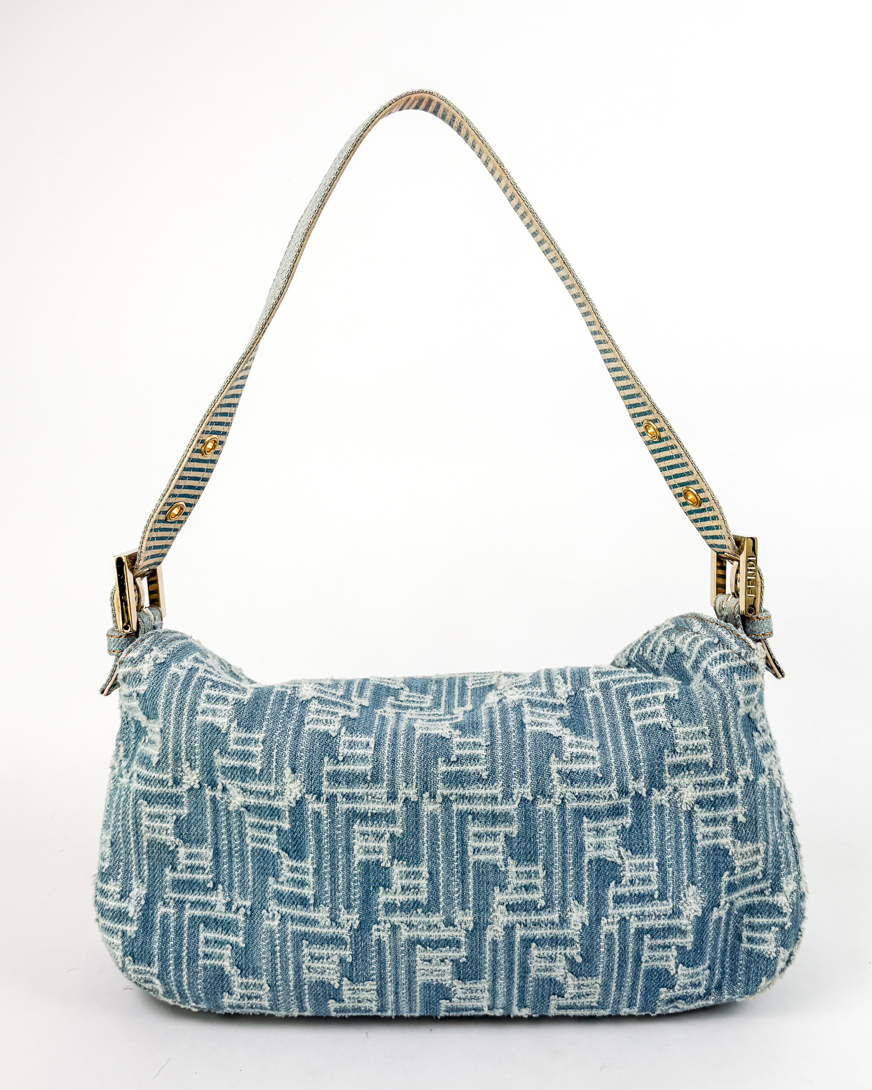 Fendi Denim Canvas Shoulder Bag