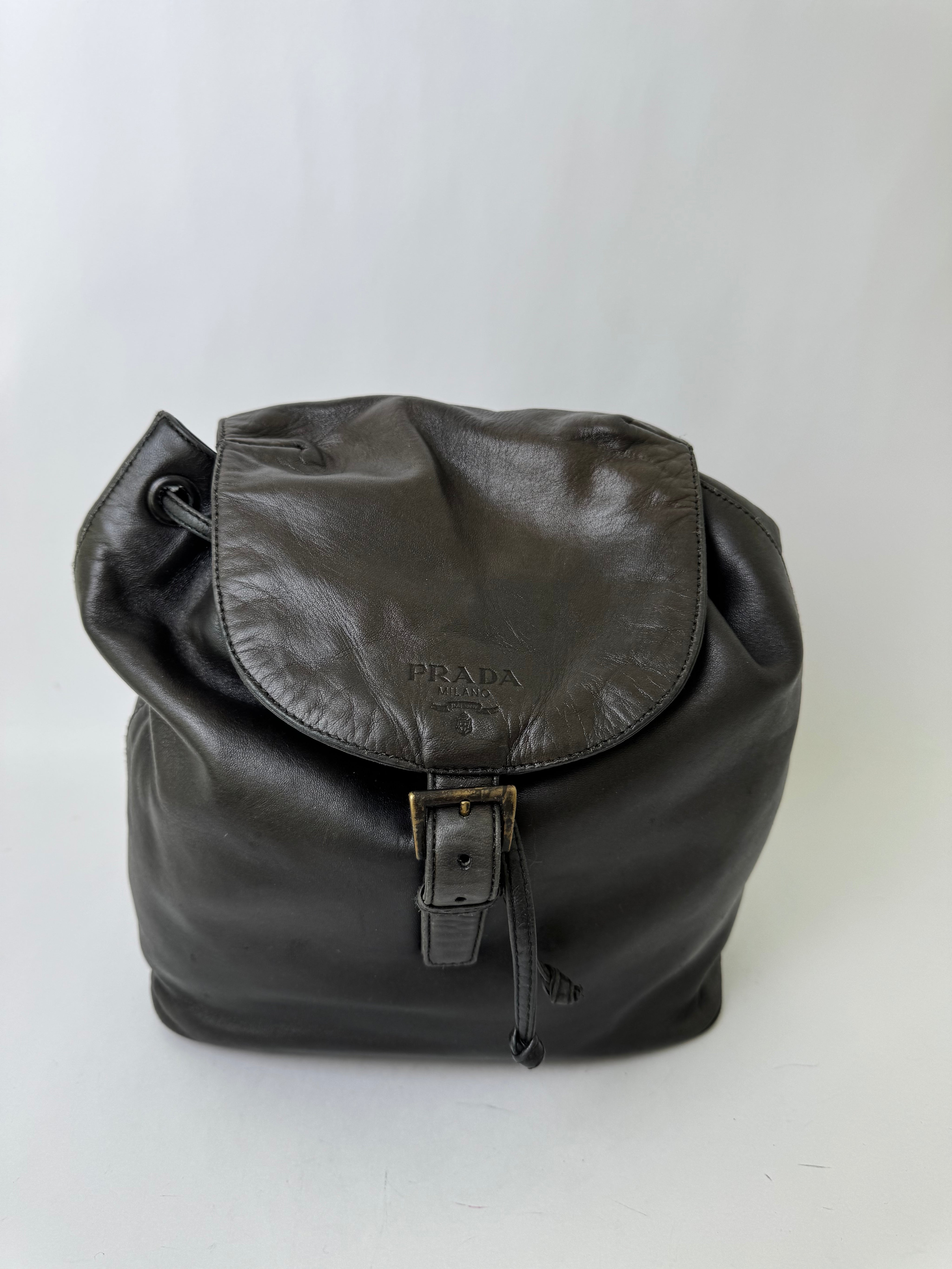 Prada Brown Leather Backpack
