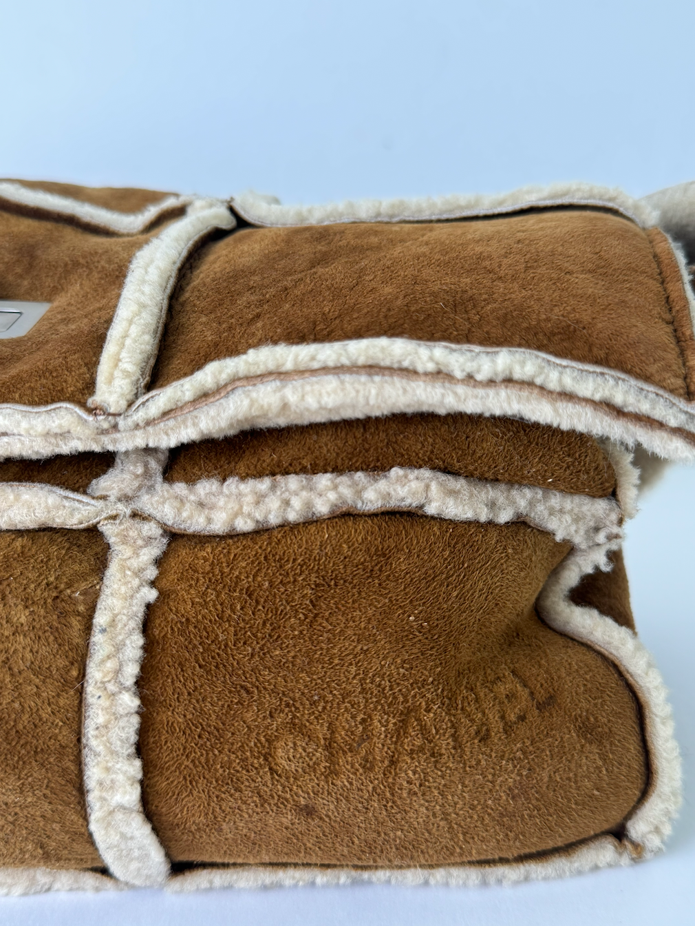 Chanel Brown Shearling Shoulder Bag