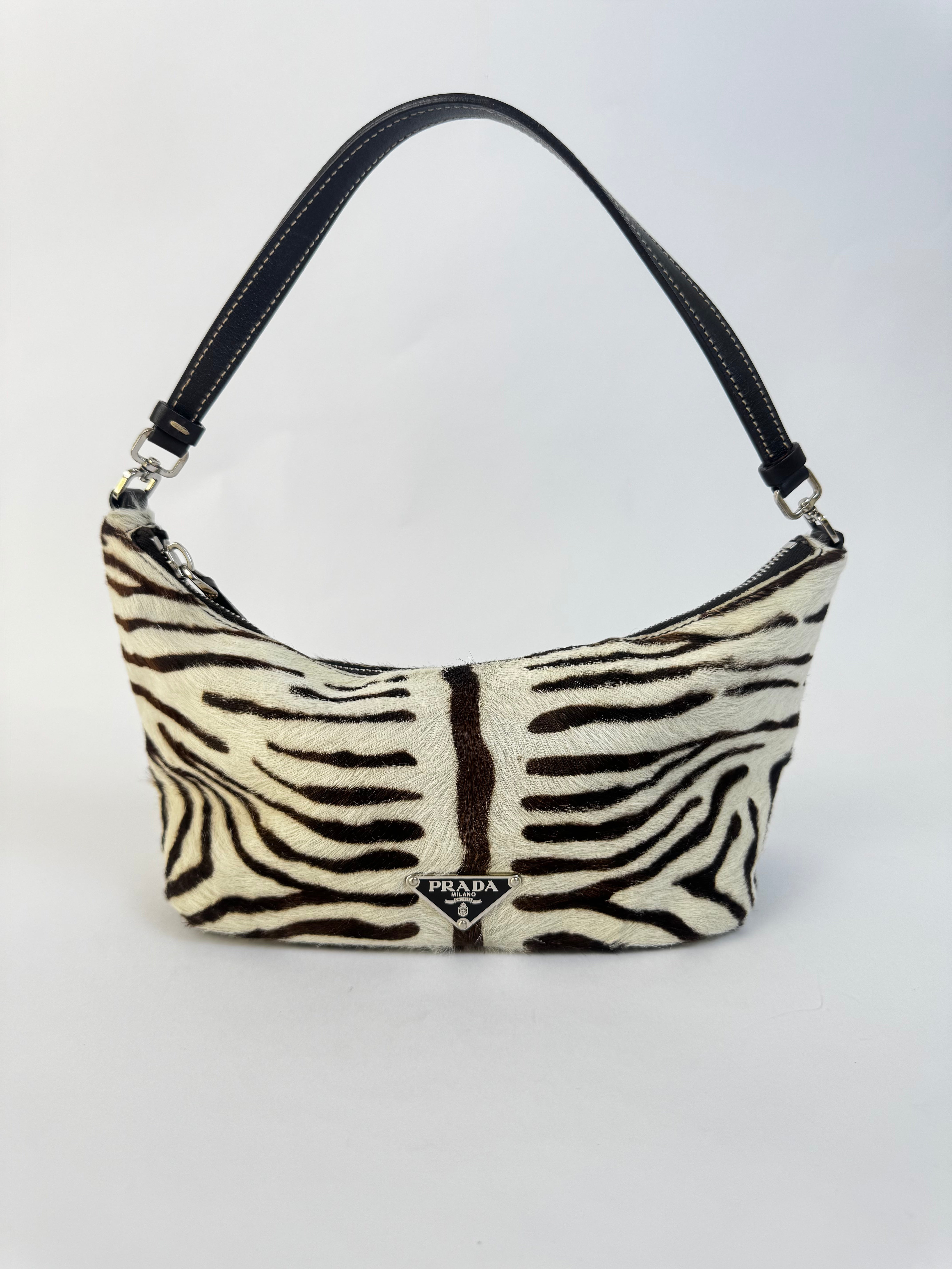 Prada Pony Hair Zebra Shoulder Bag