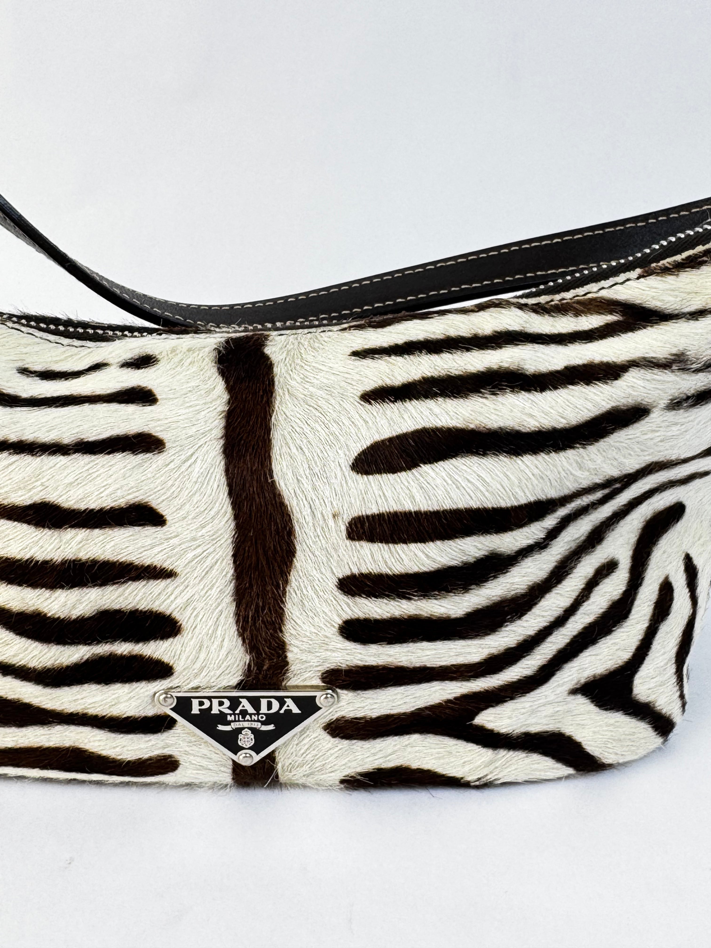 Prada Pony Hair Zebra Shoulder Bag