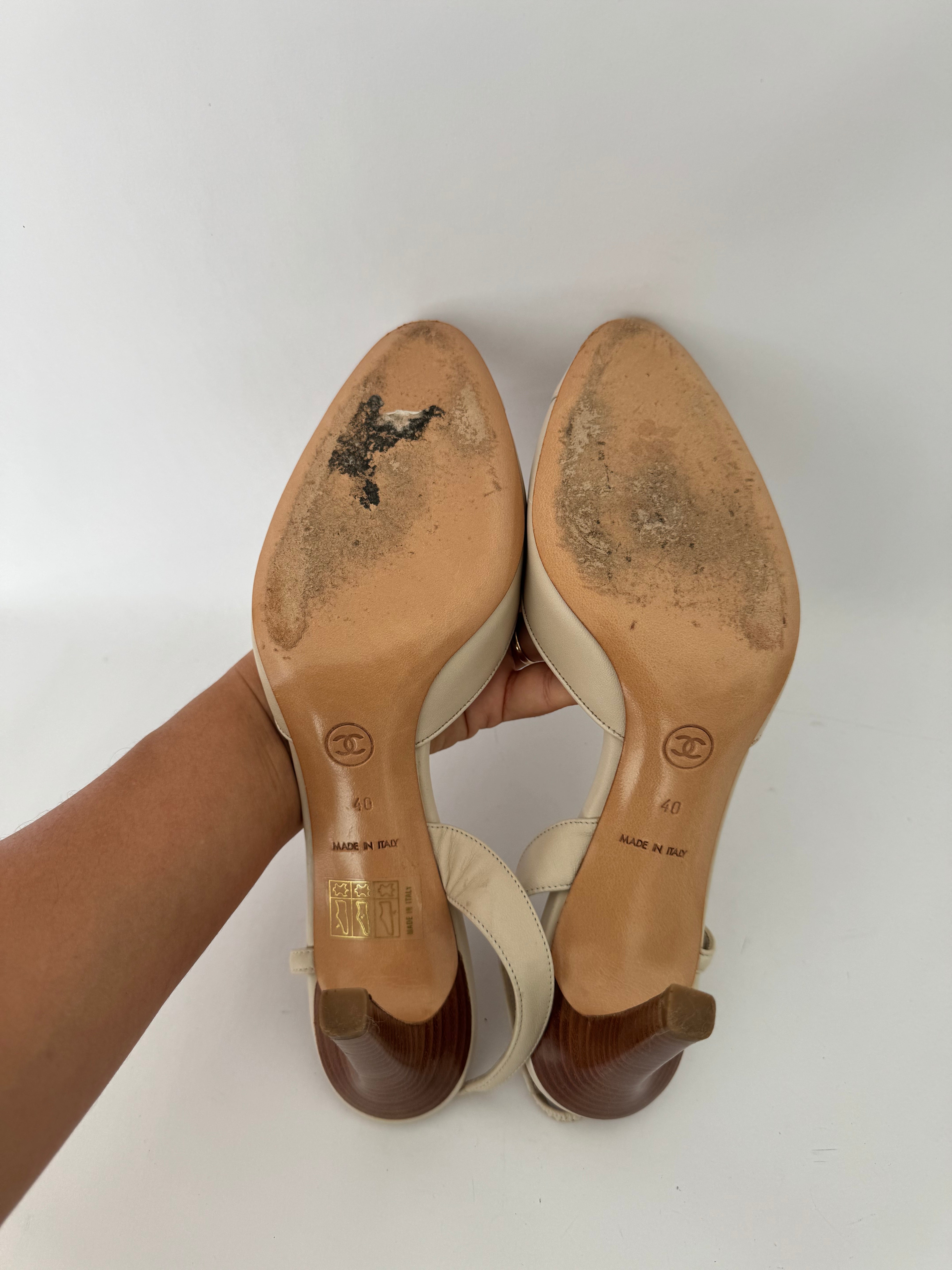 Chanel Vintage Slingbacks 40