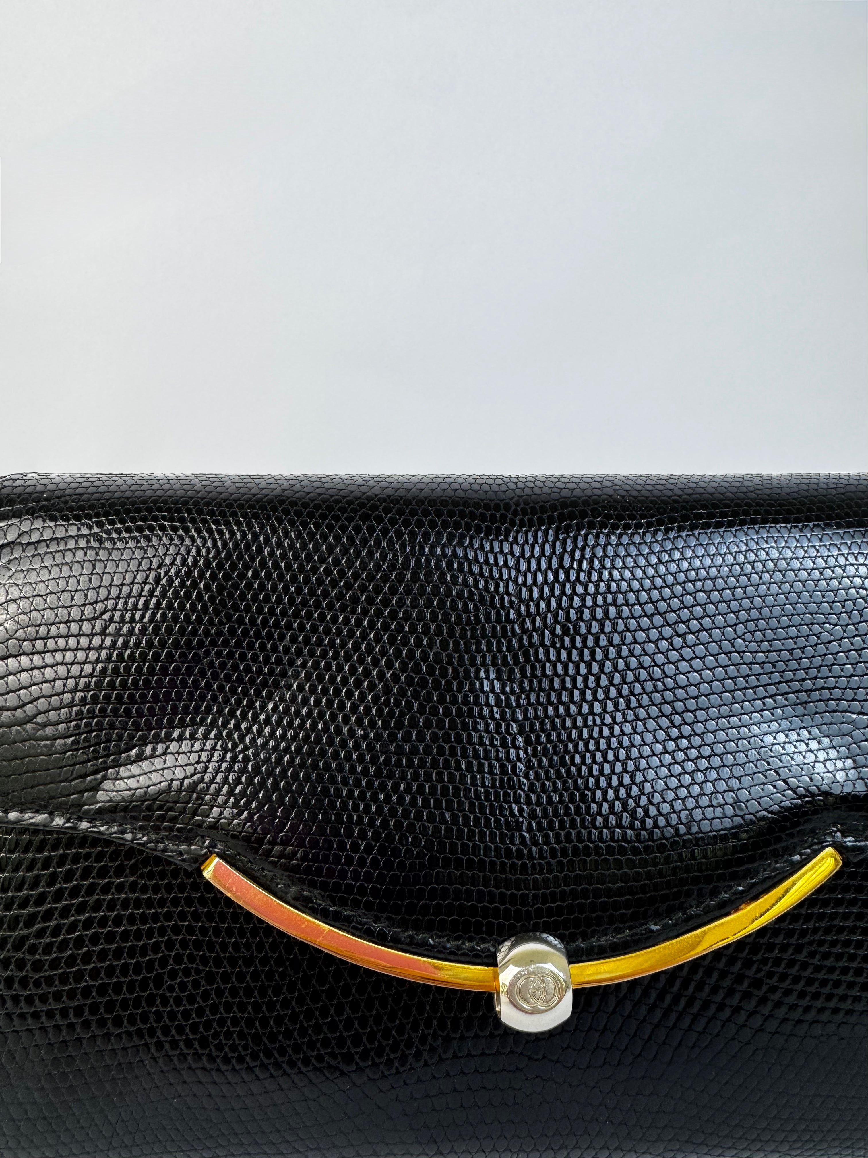 Gucci Vintage Lizard Embossed Clutch