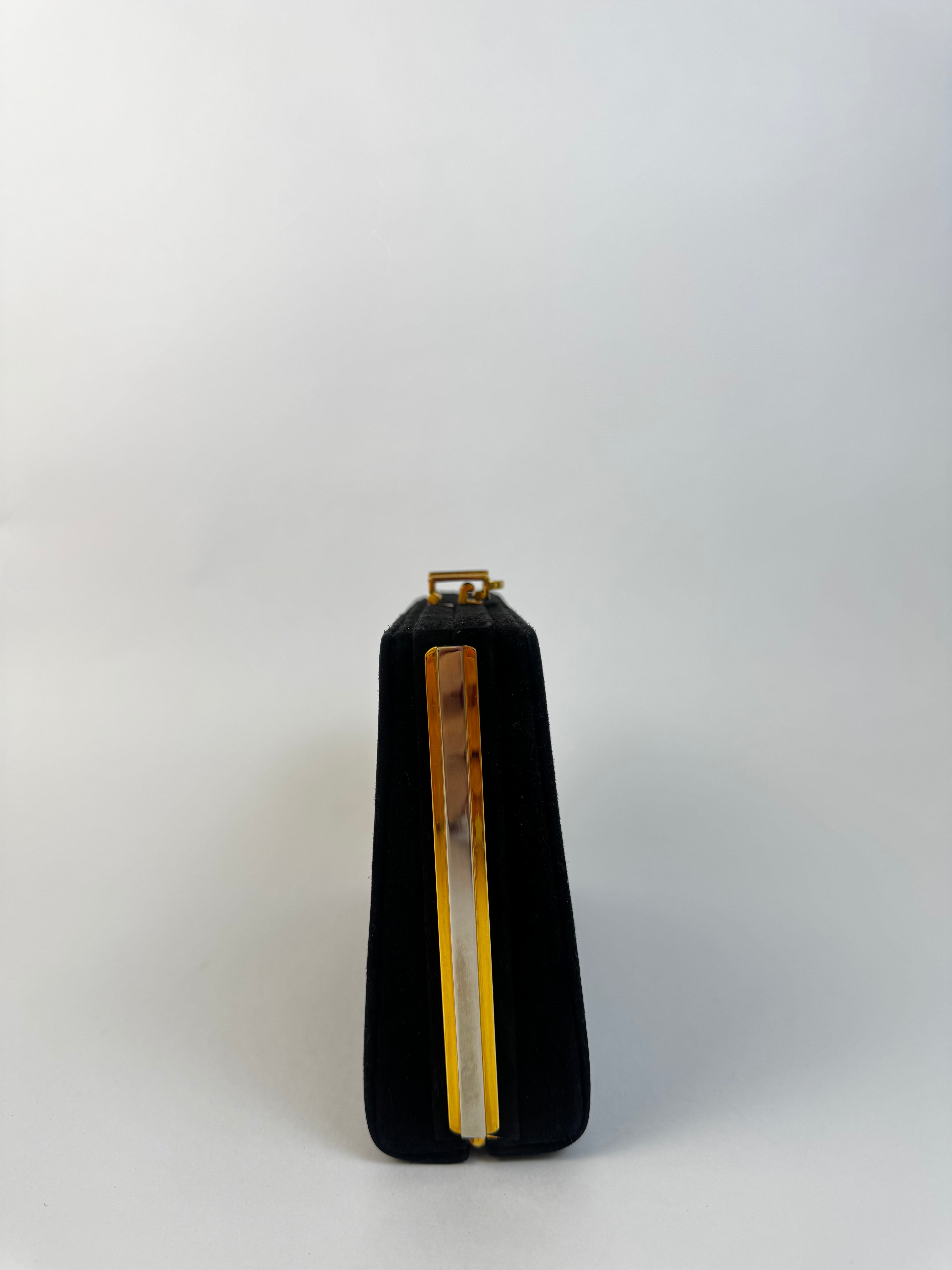 Gucci Vintage Black Suede Clutch