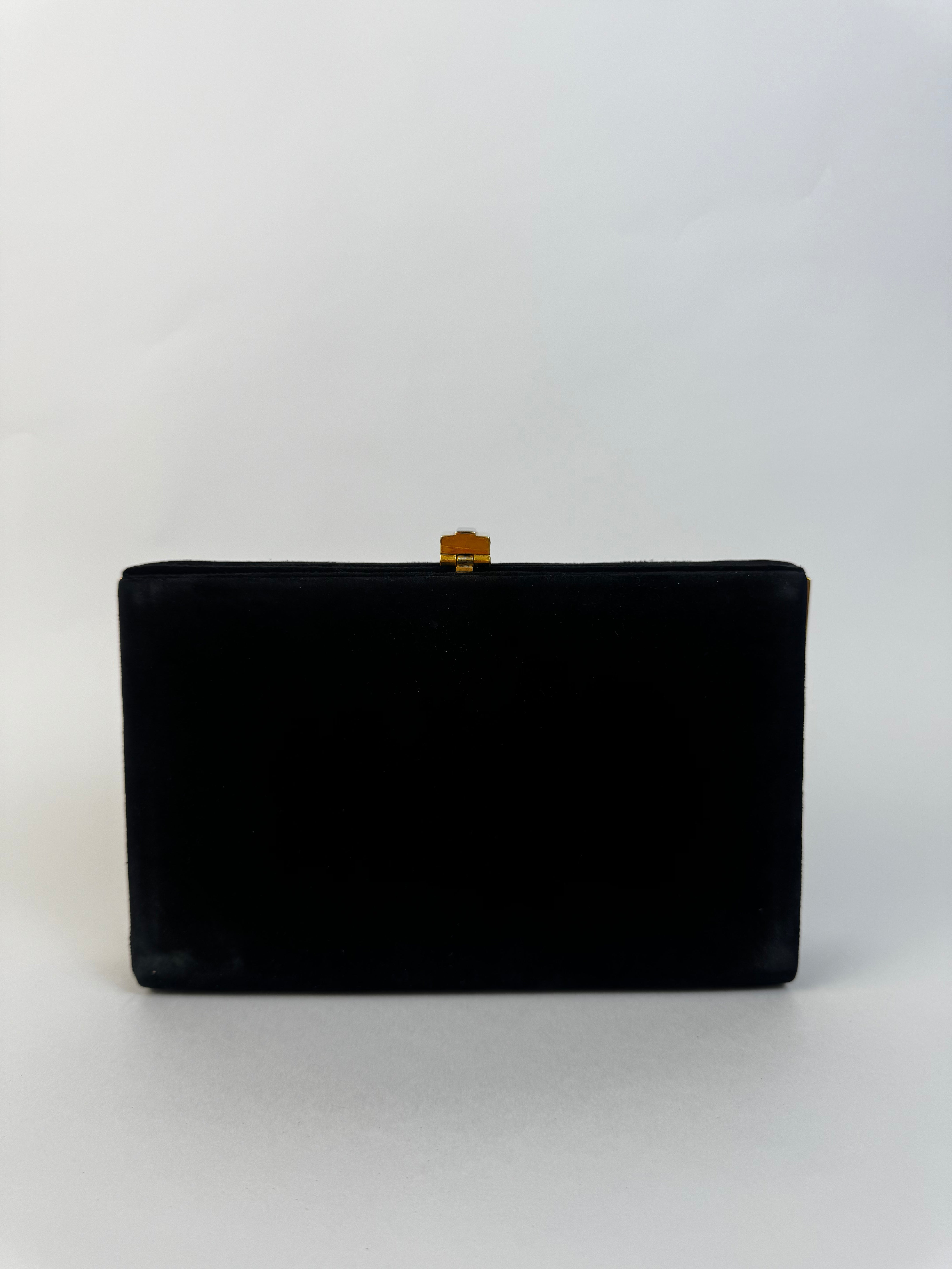 Gucci Vintage Black Suede Clutch