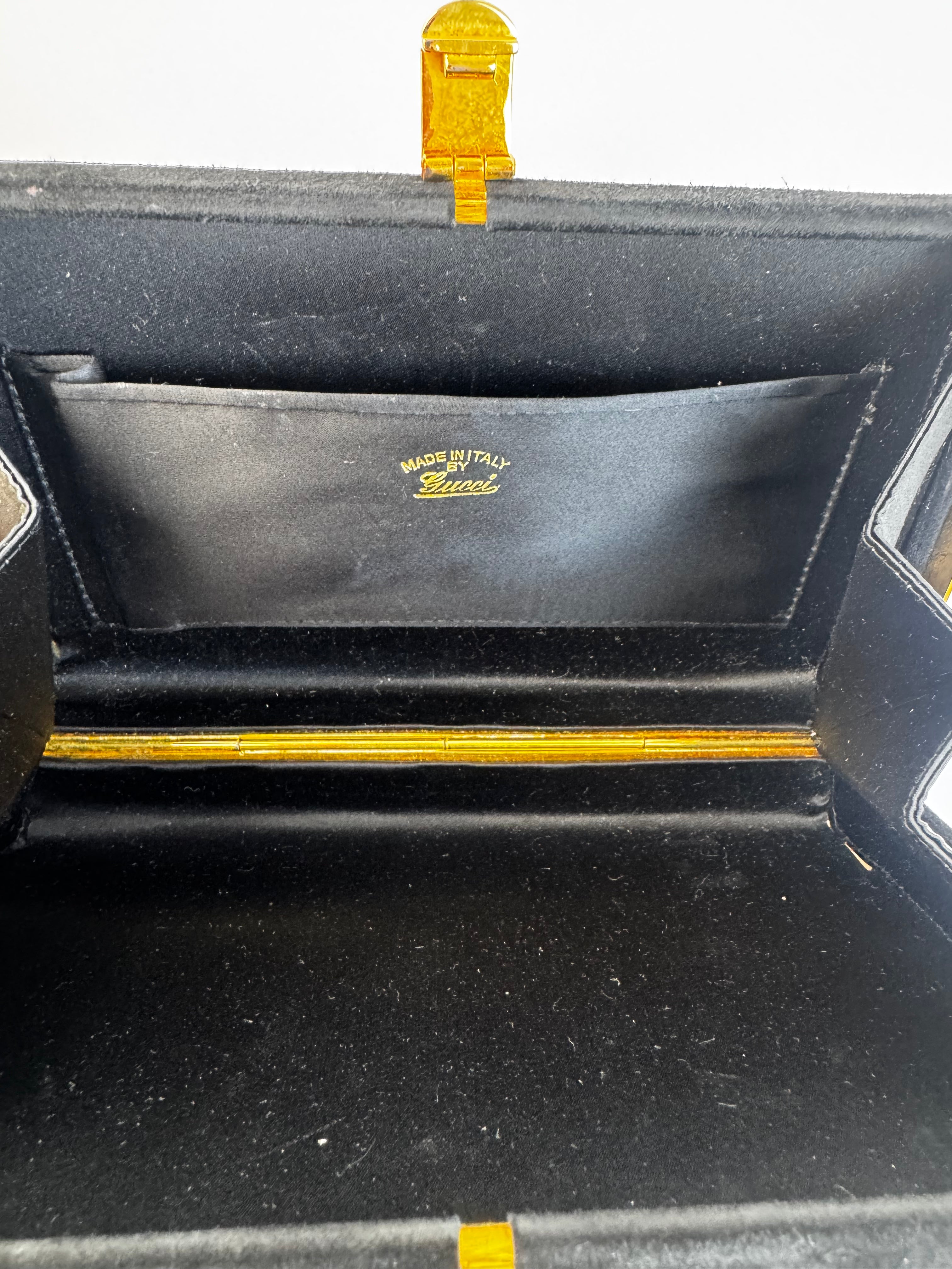 Gucci Vintage Black Suede Clutch