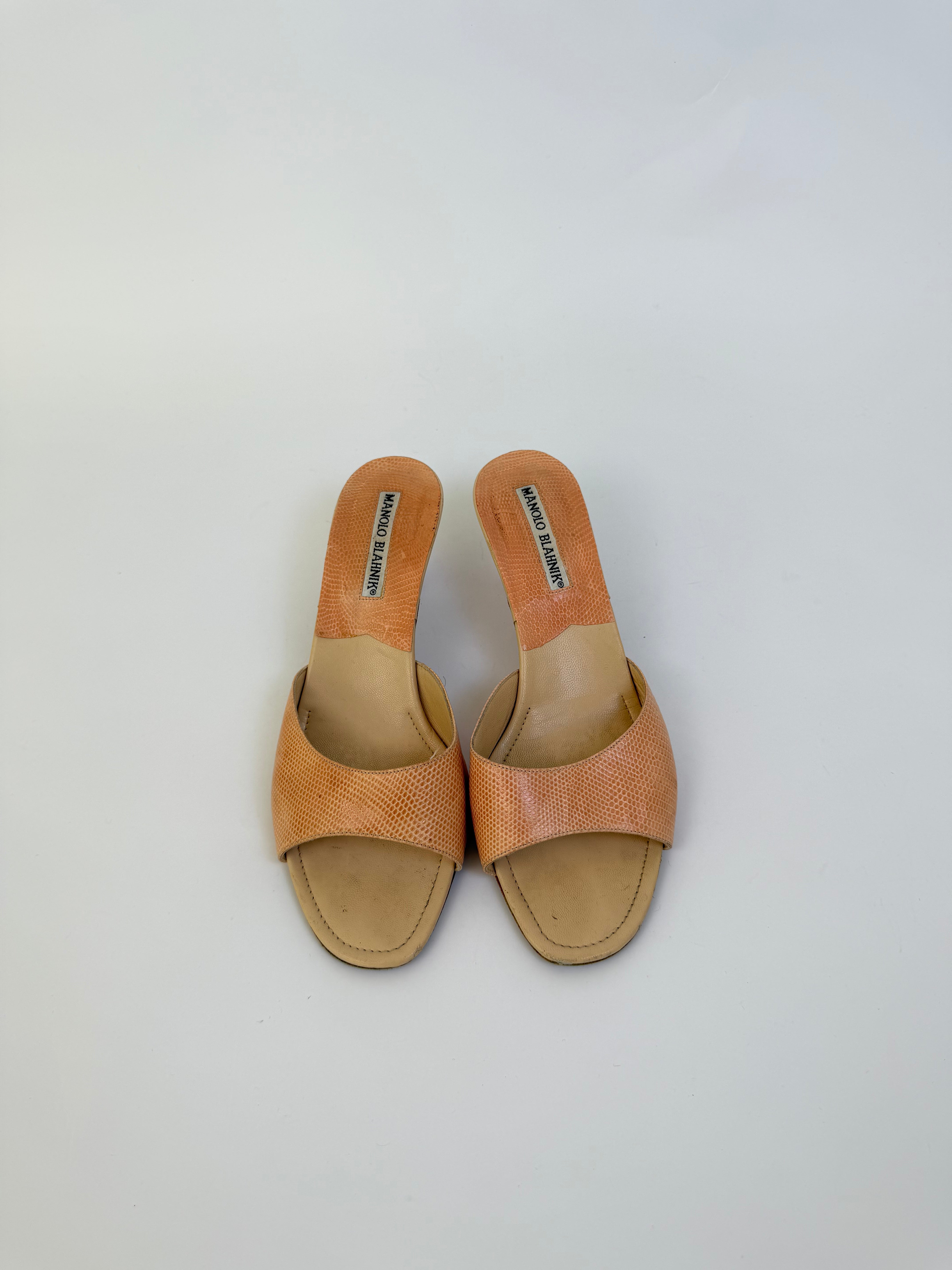 Manolo Blahnik Vintage Lizard Sandals 36