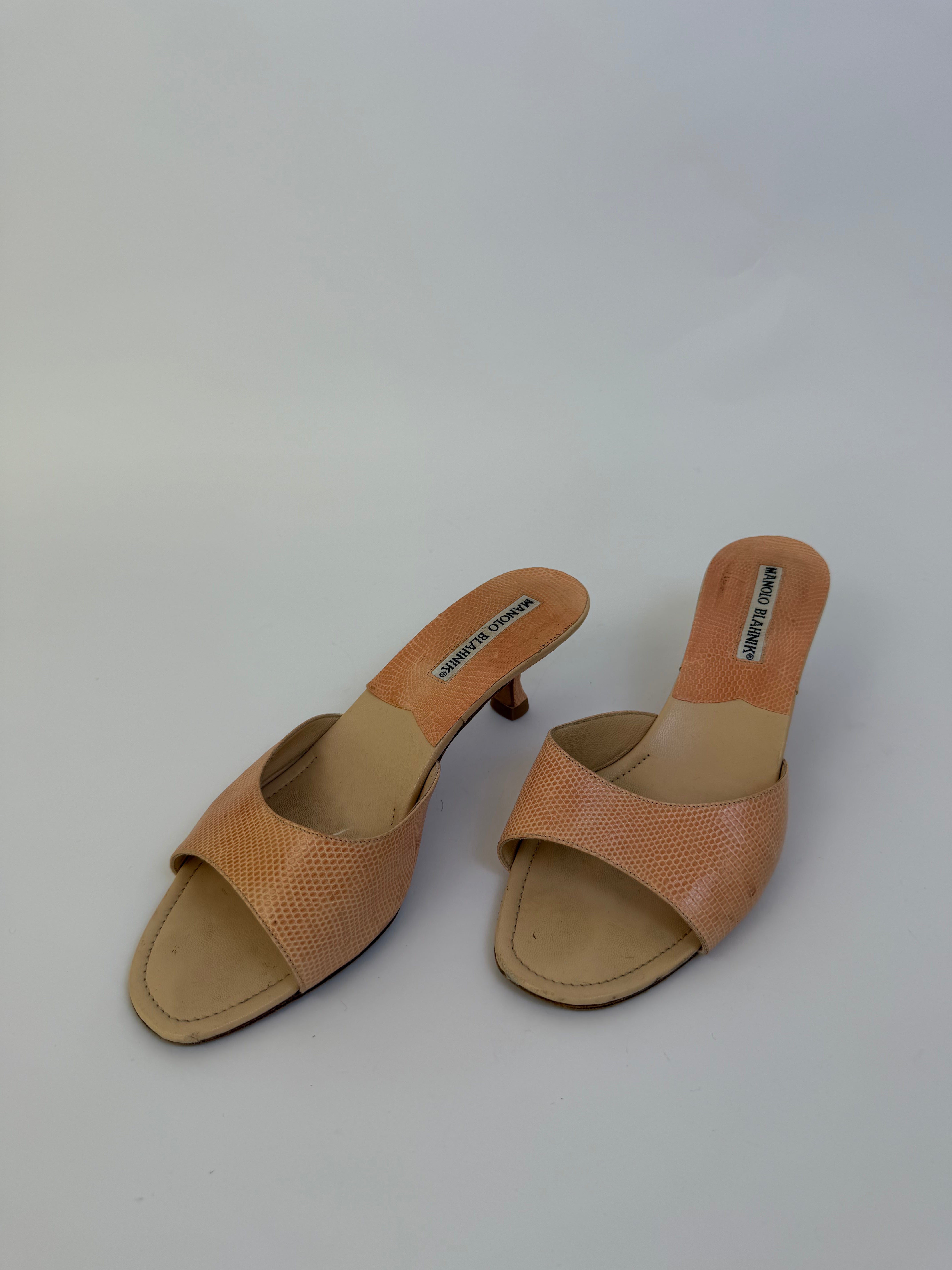 Manolo Blahnik Vintage Lizard Sandals 36