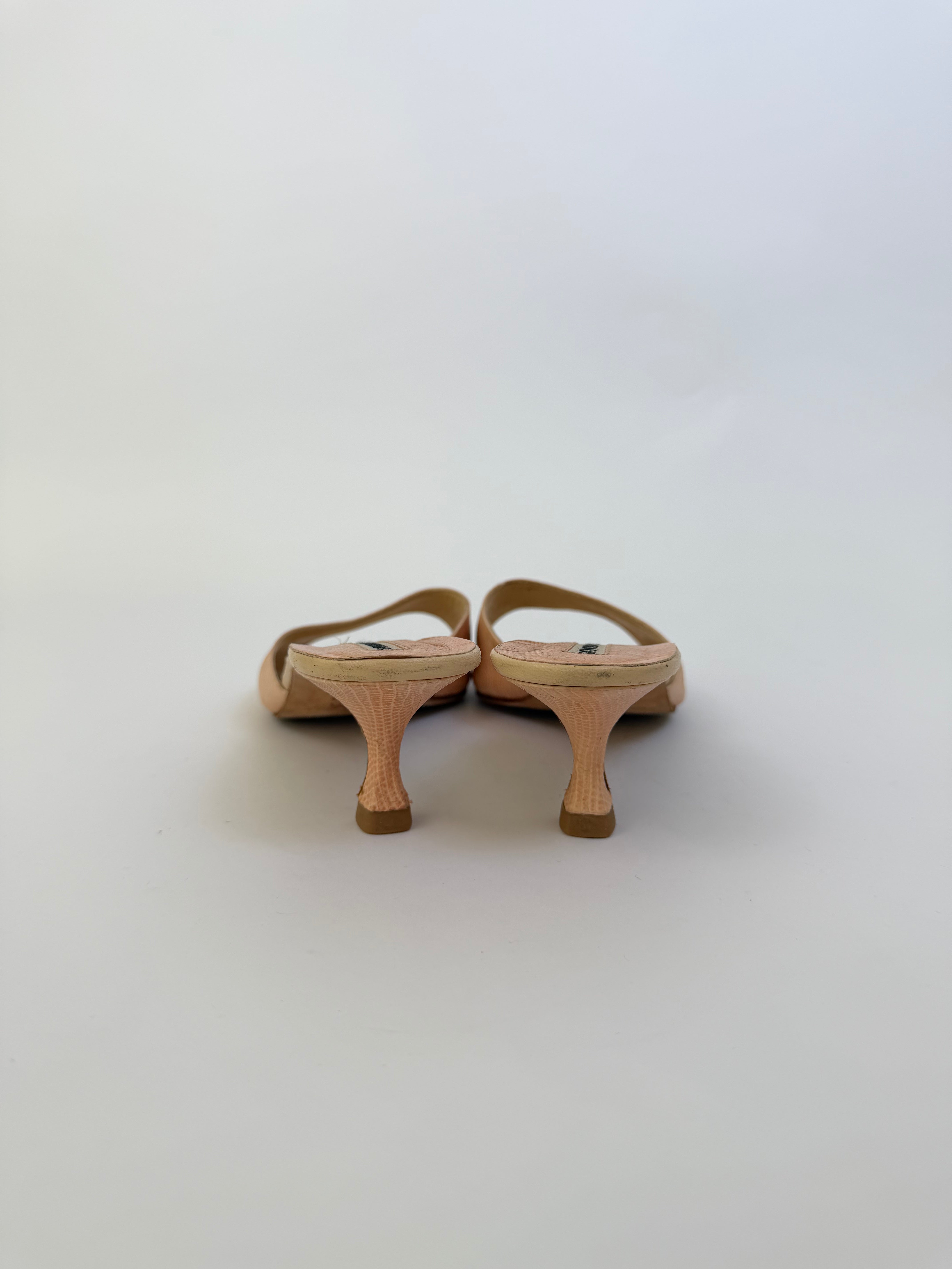 Manolo Blahnik Vintage Lizard Sandals 36