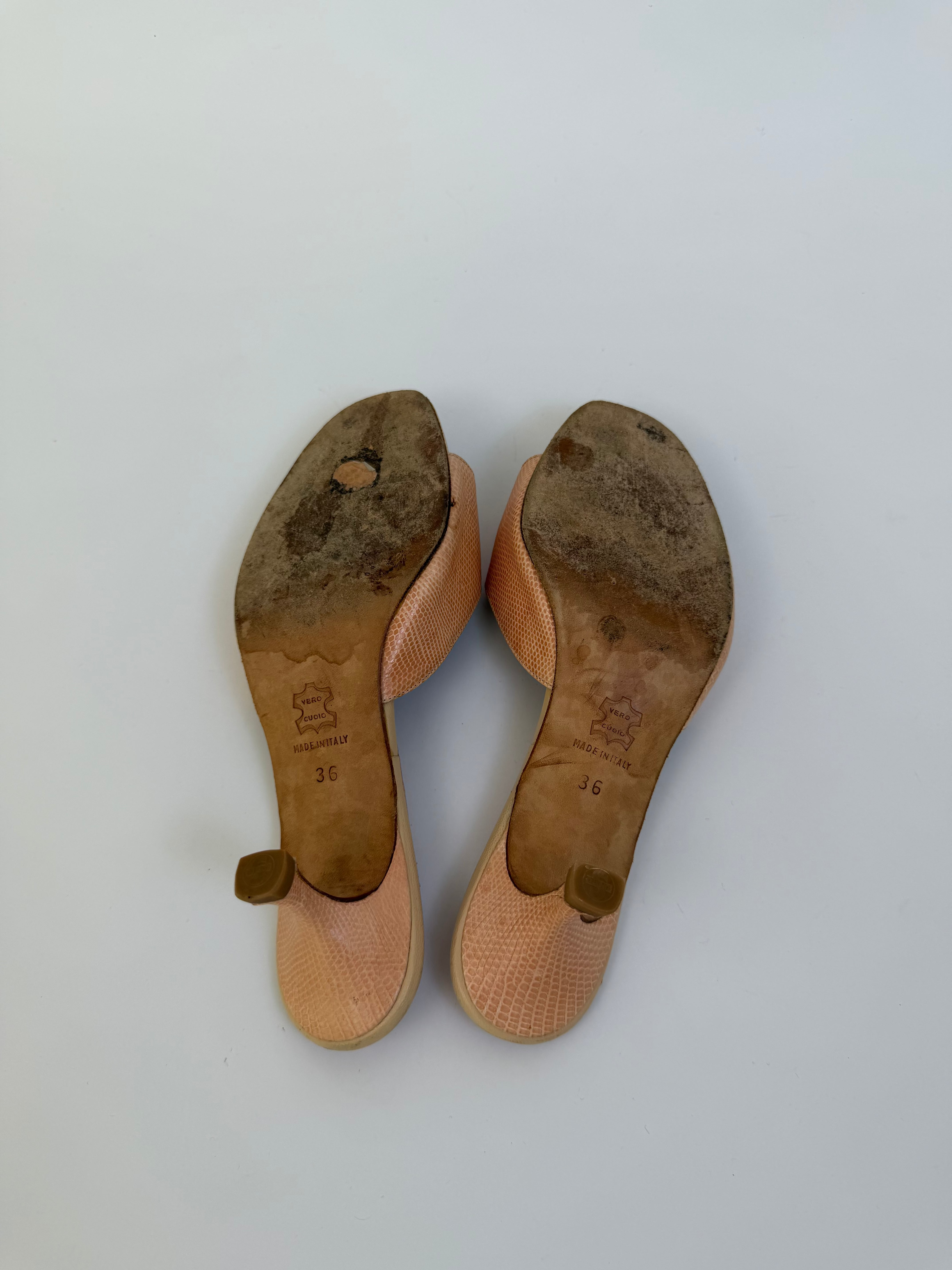 Manolo Blahnik Vintage Lizard Sandals 36
