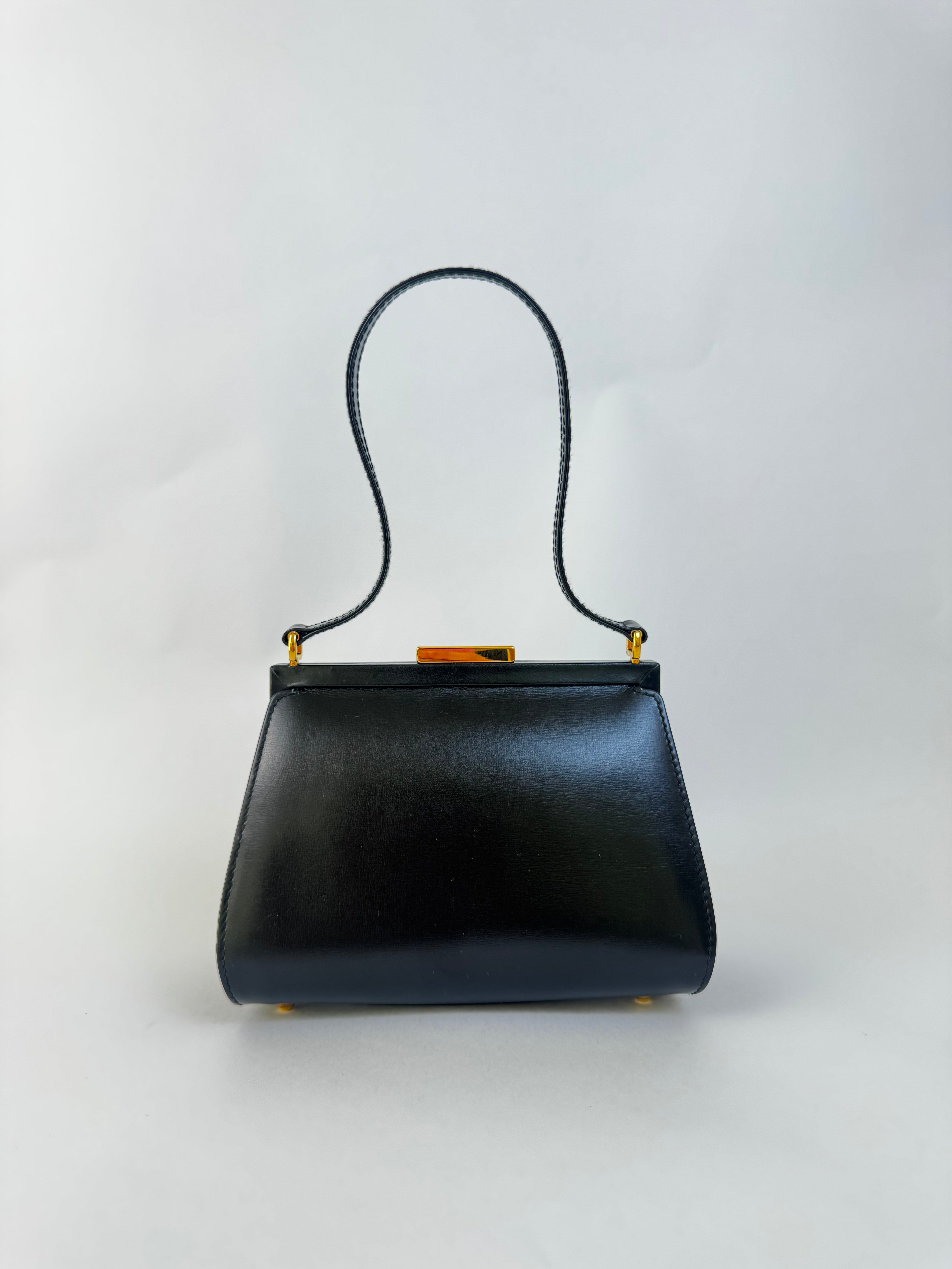 Gucci Black Leather Top Handle Bag Small