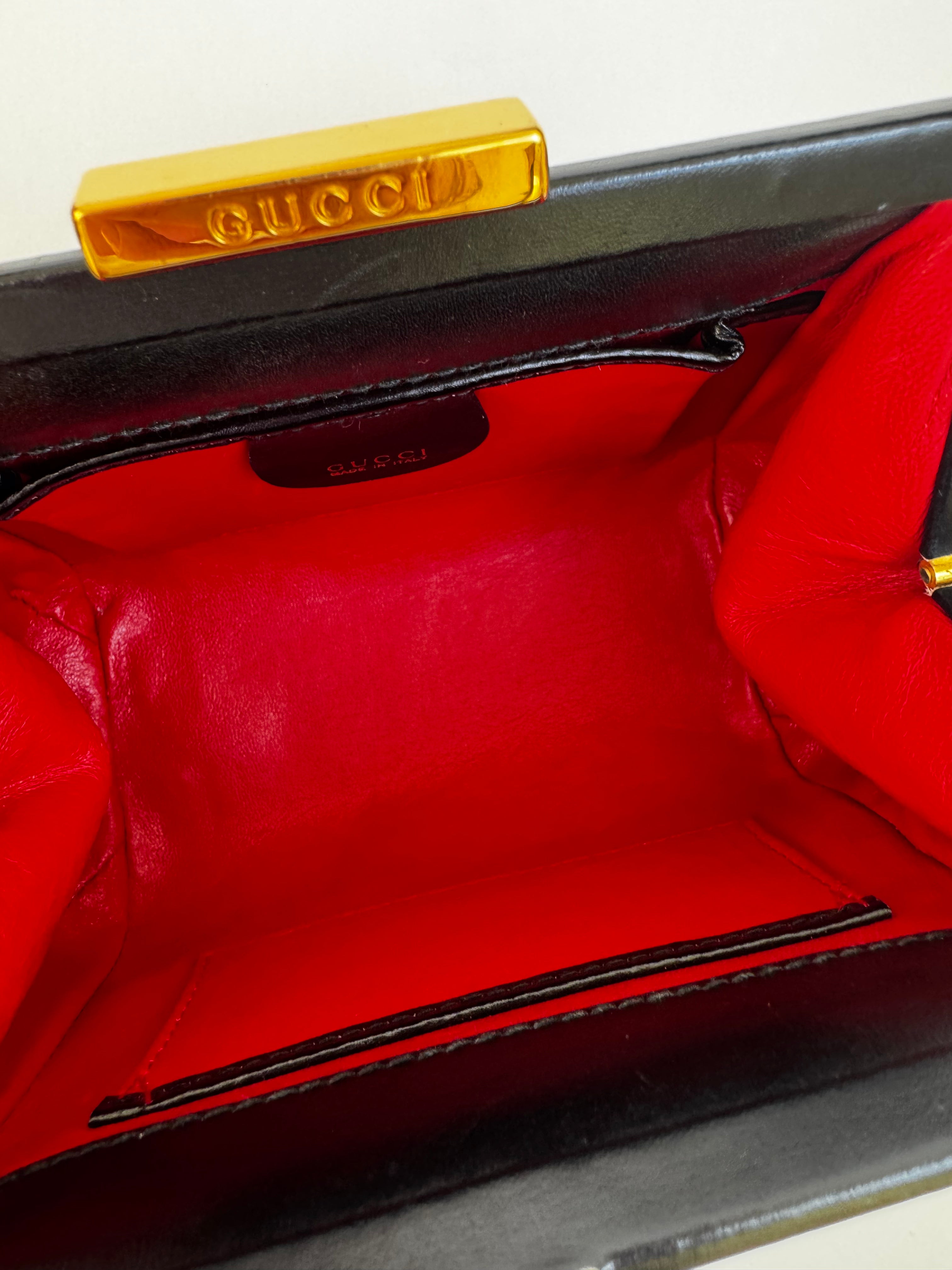 Gucci Black Leather Top Handle Bag Small