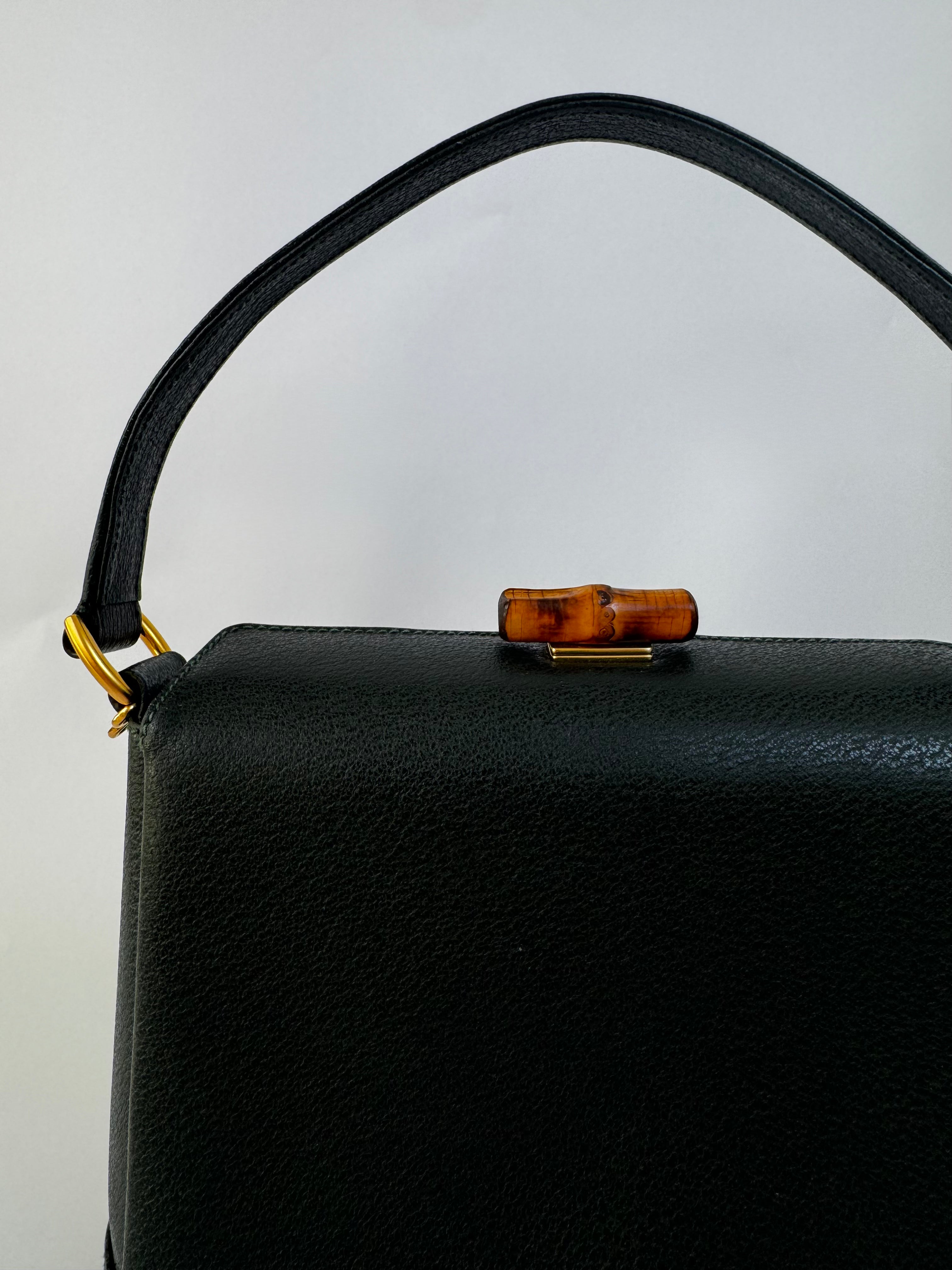 Gucci Vintage Bamboo Handbag Green