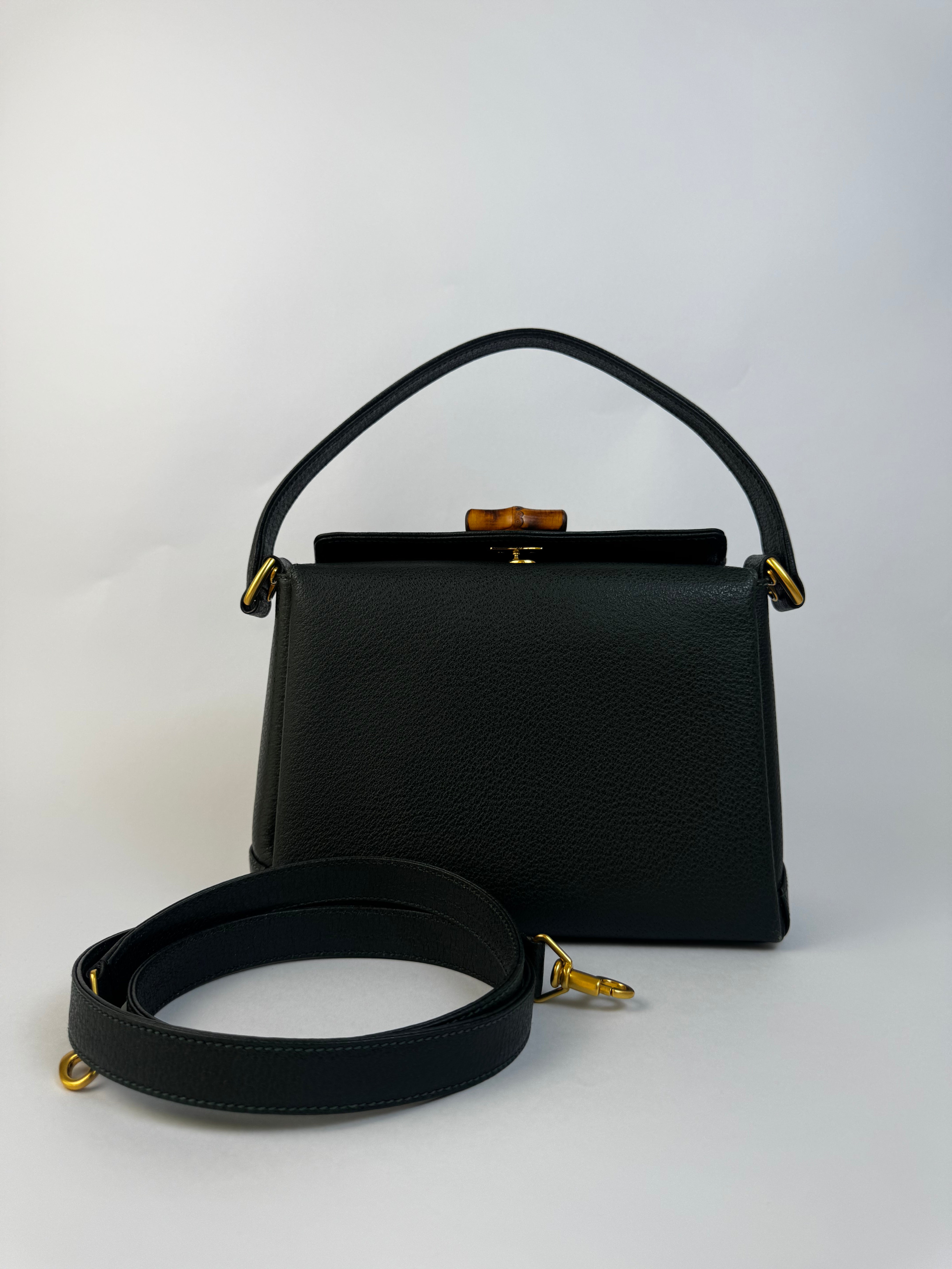 Gucci Vintage Bamboo Handbag Green