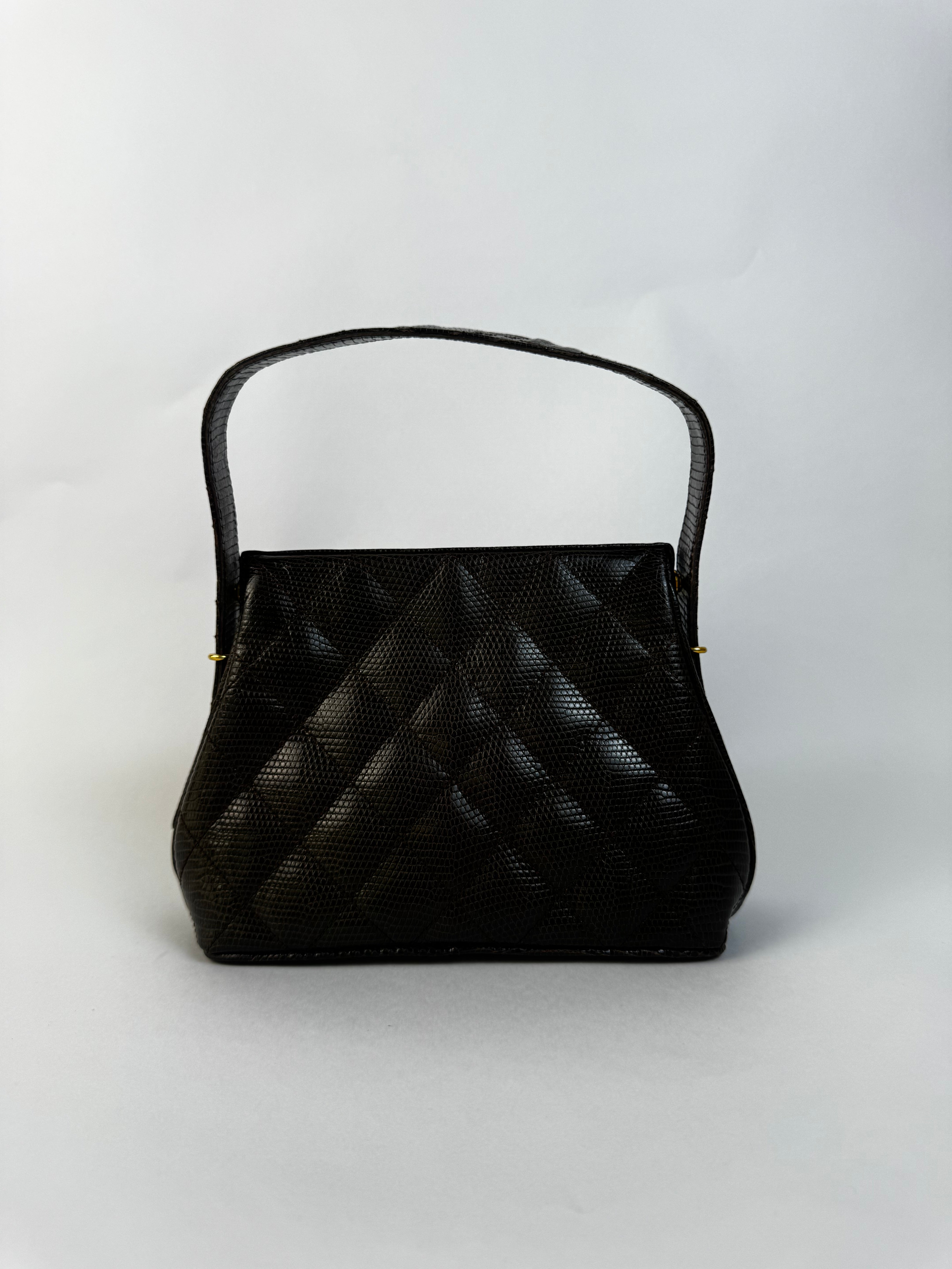 Chanel Vintage Brown Lizard Handbag