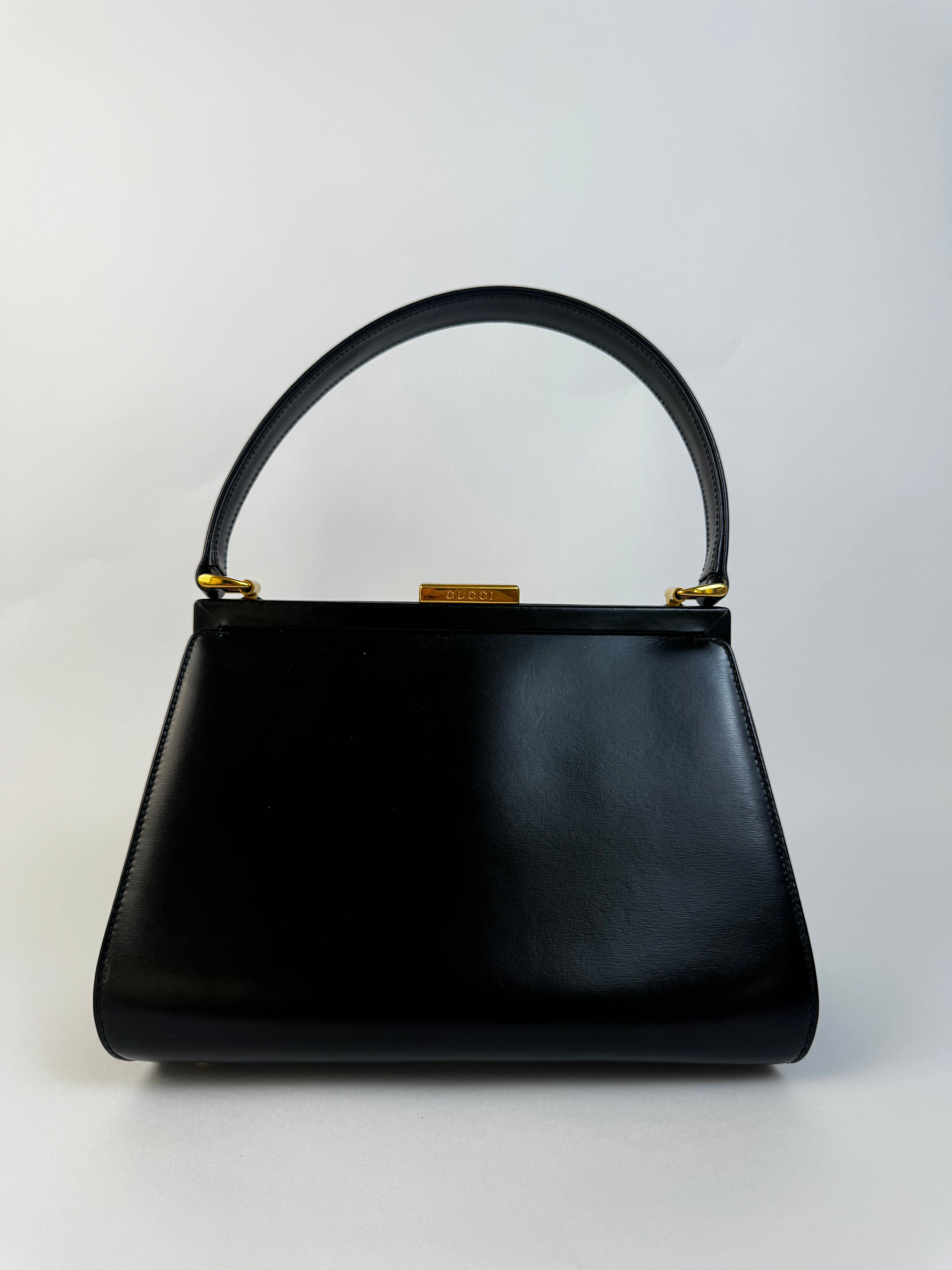 Gucci Black Leather Top Handle Bag Medium