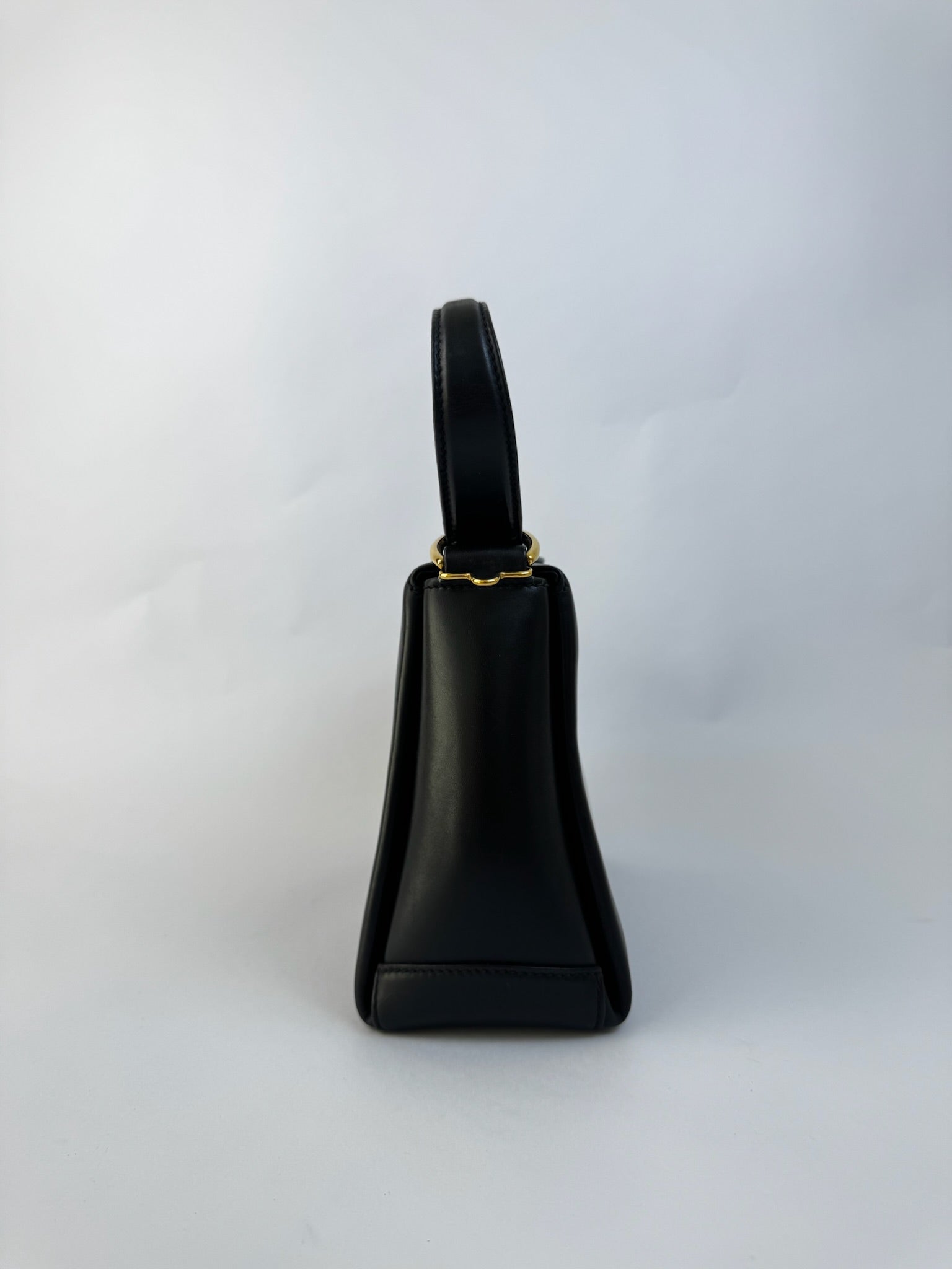 Gucci Black Bamboo Handbag