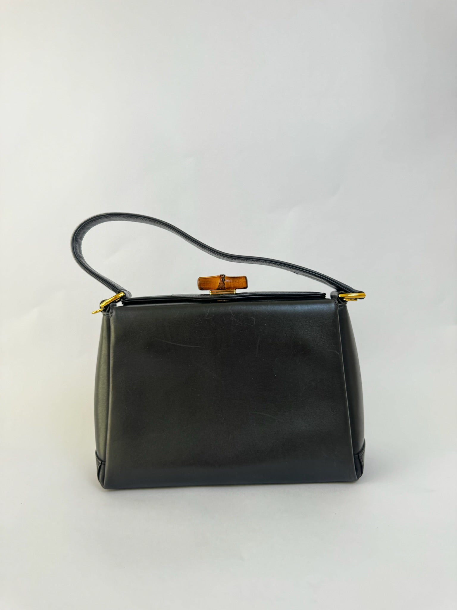 Gucci Black Bamboo Handbag