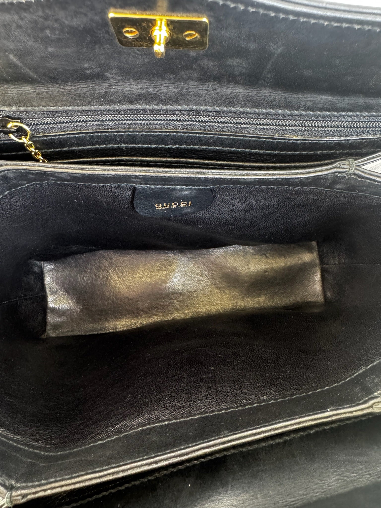 Gucci Black Bamboo Handbag
